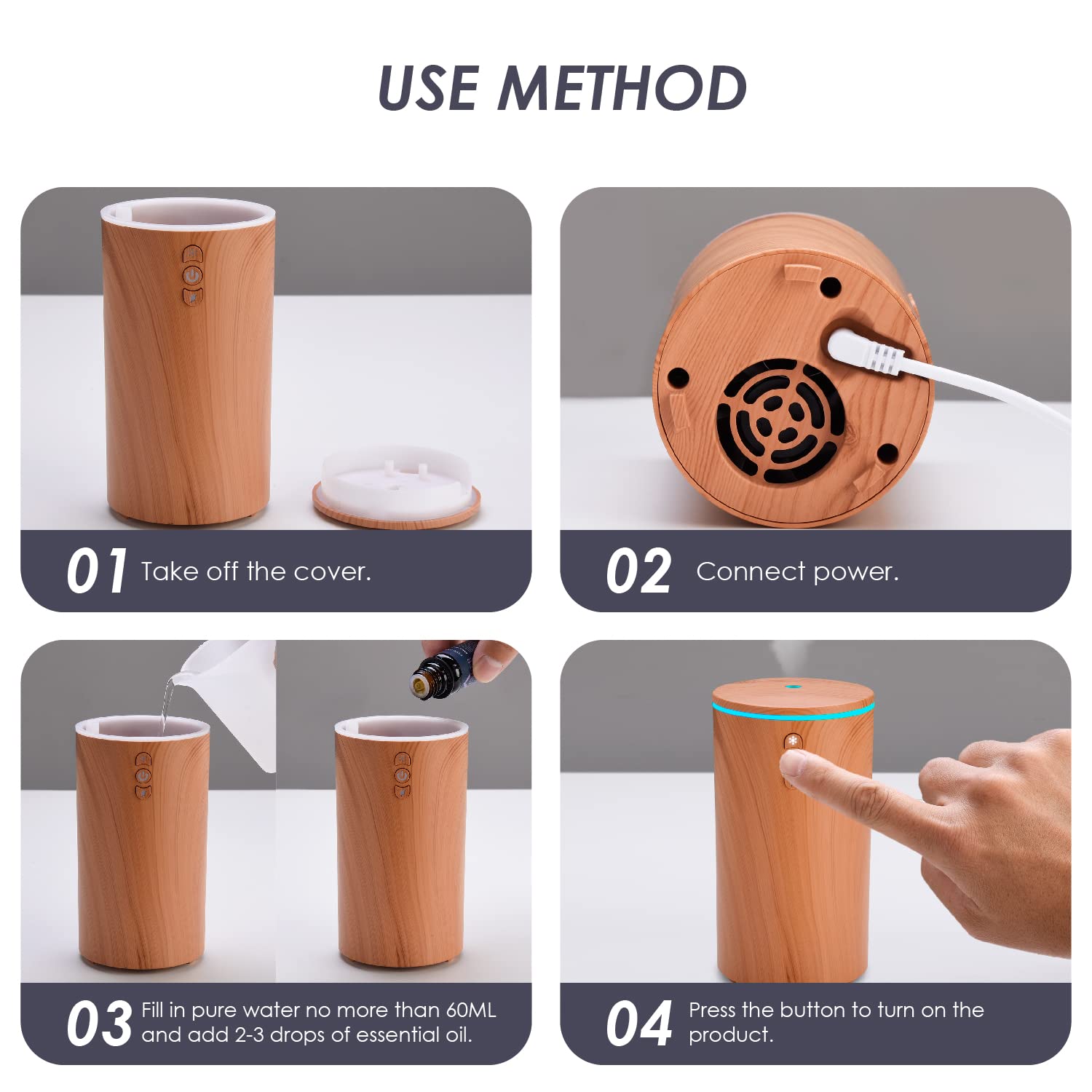 Car Diffuser, USB Essential Oil Diffuser Ultrasonic Car Humidifier Aromatherapy Diffusers hcjyllyAu supplements