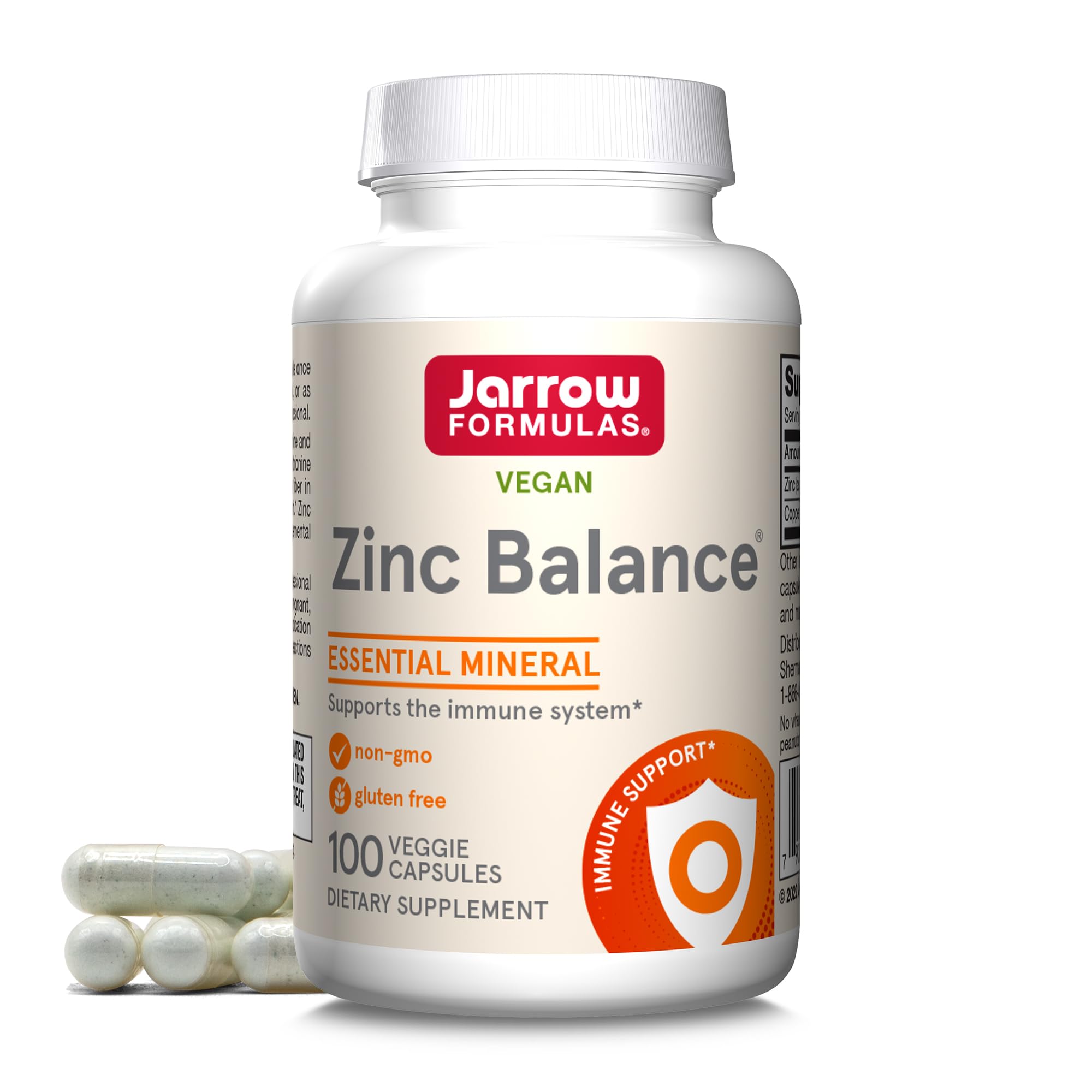 Jarrow Formulas Zinc Balance 15 mg - 100 Servings (Veggie Caps) - Zinc with Copper - Essential Minerals for Immune System Support - Immune Support Supplement - Gluten Free Copper Supplement, Vegan Jarrow FormulasAu supplements