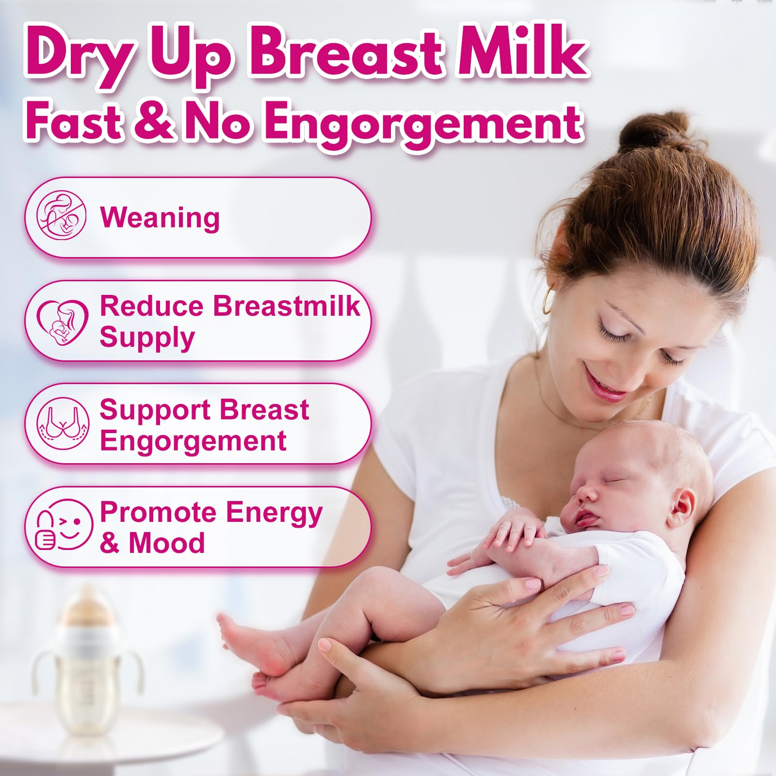 Jkrova Dry Up Breastmilk Fast, Dry Up Milk Supply, Stop Breastfeeding Products for Women, Stopper Pumping & No Engorgement, Fast Milk Flow Reduction, 90 Capsules JkrovaAu supplements