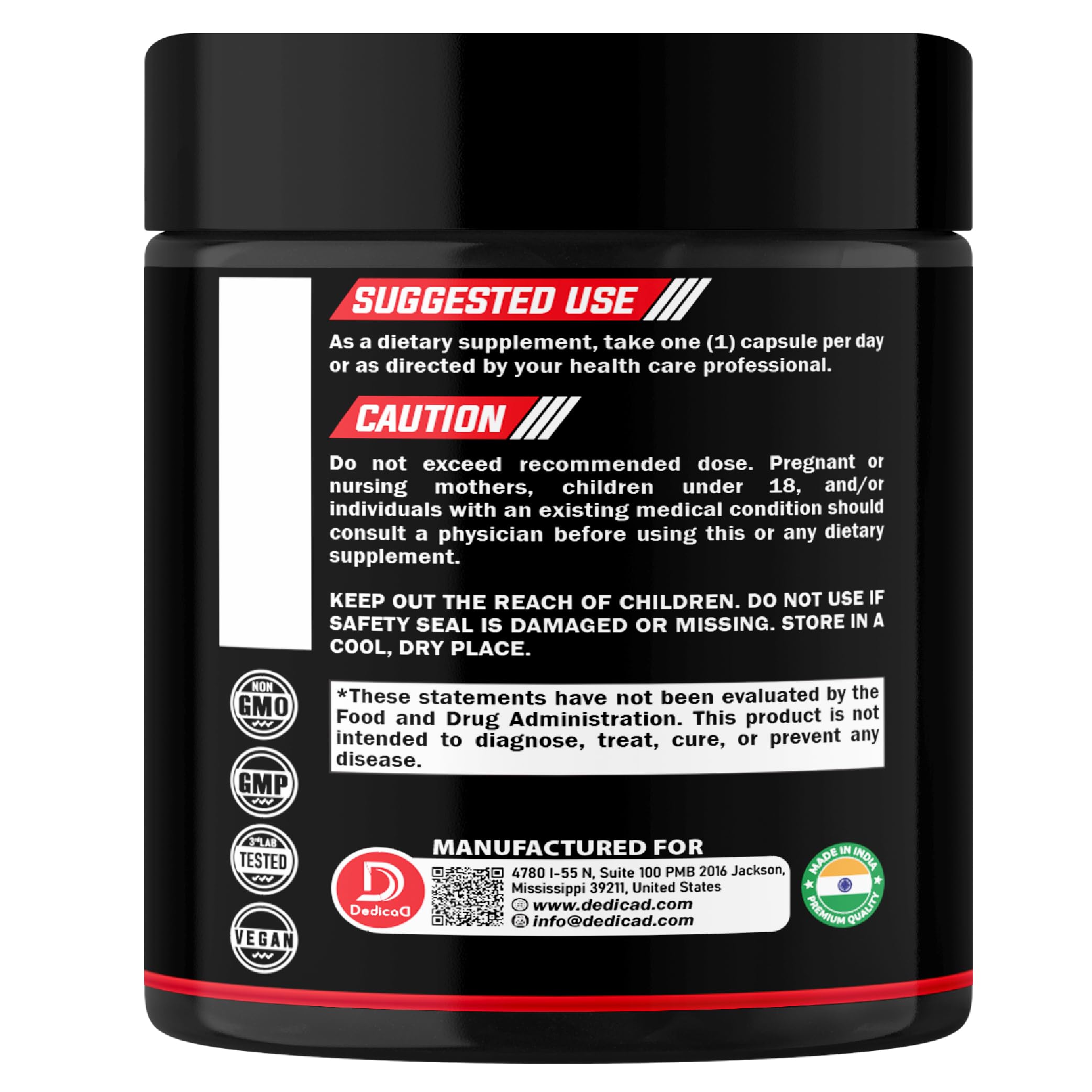 DEDICAD 11in1 NAD Supplement with Nicotinamide Riboside, Quercetin, Resveratrol and 8 More - 2 Month Supply DEDICADAu supplements
