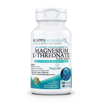 Kappa Nutrition Powered by Magbrain™ Magnesium L-Threonate Plant-Based, 420mg Elemental Magnesium (3 Capsules) from 2,253mg, 120 Vegan Capsules, Brain, Sleep & Muscle Support. KAPPA NUTRITIONAu supplements