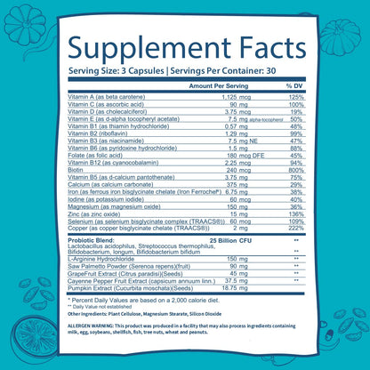 GOBIOTIX Probiotic Multivitamin Supplement - Daily Multivitamins with Probiotics GOBIOTIXUS supplements