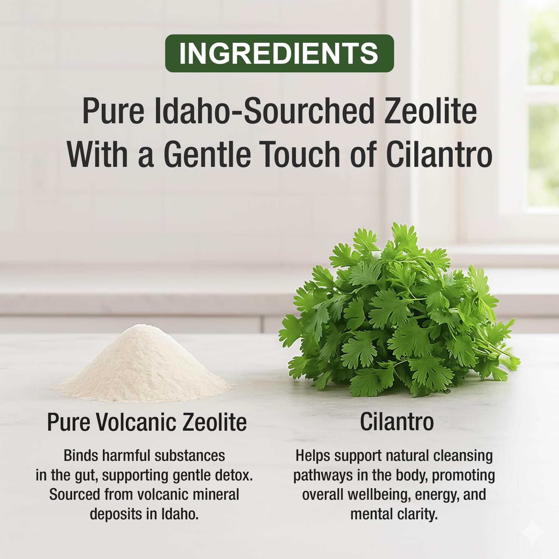 Zeolite Detox for Kids & Adults with Cilantro. Volcanic Mineral from Idaho USA. Zeolite Clinoptilolite Liquid Drops Gentle Cleanse Supplement with Vitamins B12 & D. Support Focus, Energy, Gut, Speech Peak PerformanceAu supplements