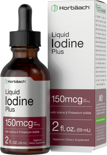 Liquid Iodine Solution Drops | 2 fl oz | 150 mcg | Iodine & Potassium Iodide Supplement HorbäachAu supplements