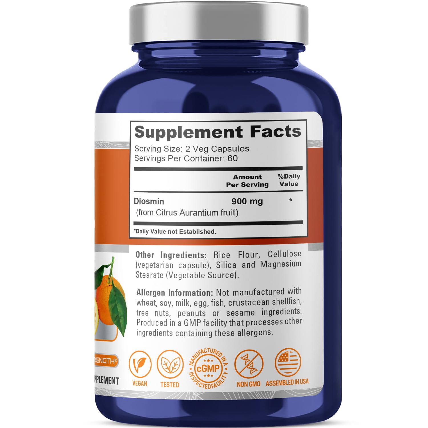 NusaPure Diosmin 900mg per Serving 120 Veggie Caps (Non-GMO, Vegan) NusaPureAu supplements