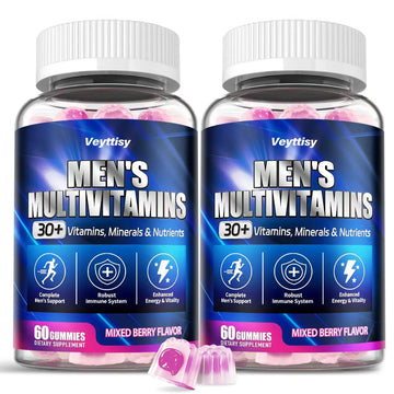 Methylated Multivitamin Gummies for Men - Mens Multivitanins Gummy with Vitamins A C D K E, Methylated Folate, B Complex VeyttisyAu supplements