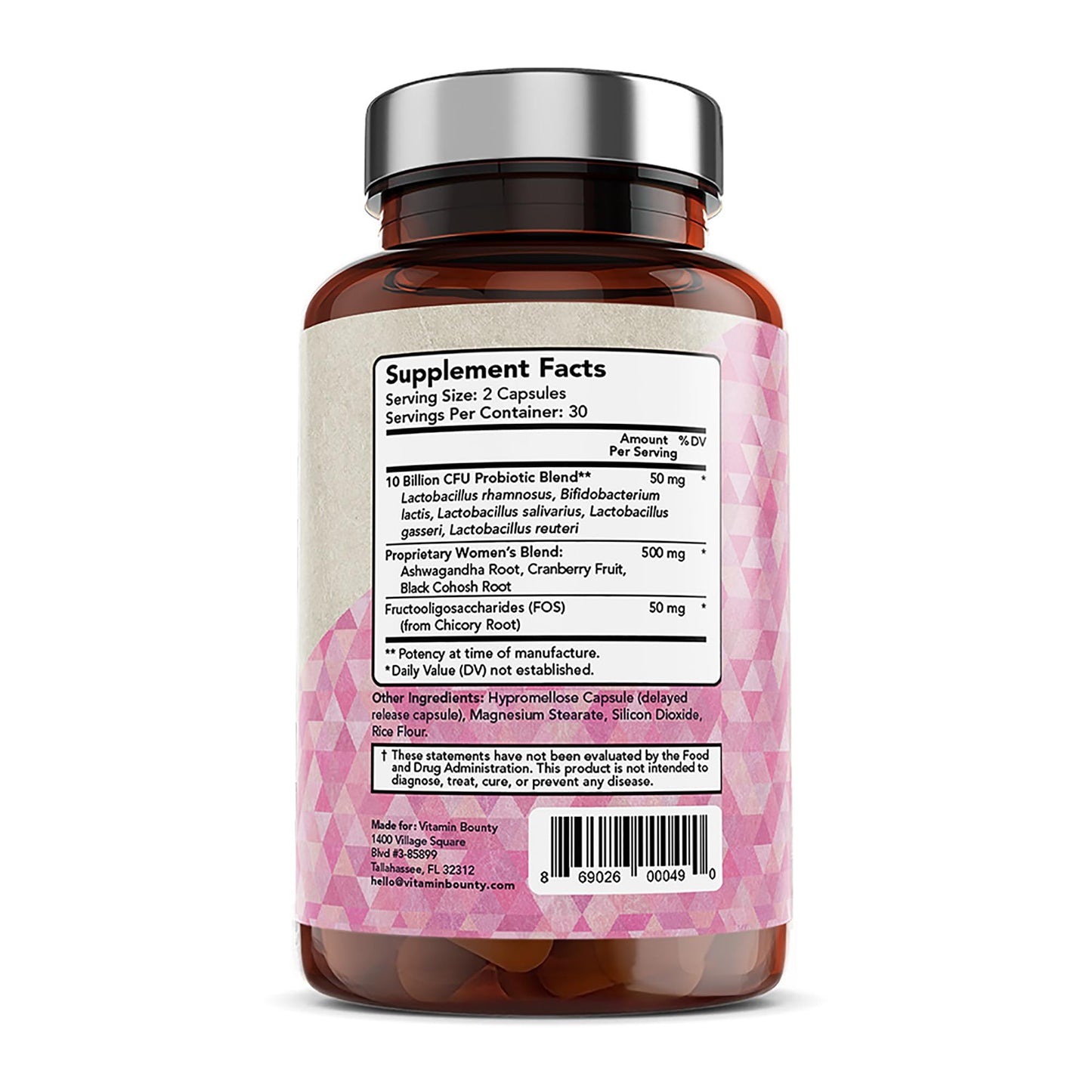 Vitamin Bounty Women's Pro Daily - Vaginal Probiotic & Prebiotic & pH Balance, Probiotics Vitamin BountyUS supplements