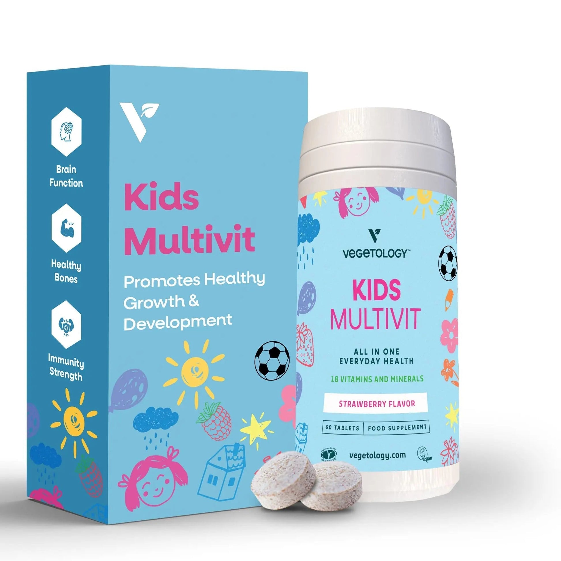 VEGETOLOGY Kids MultiVitamin Supplement, Vegan Chewable Multivitamin for Immune Support, Energy, & Growth, 18 Essential Vitamins & Minerals VEGETOLOGYAu supplements