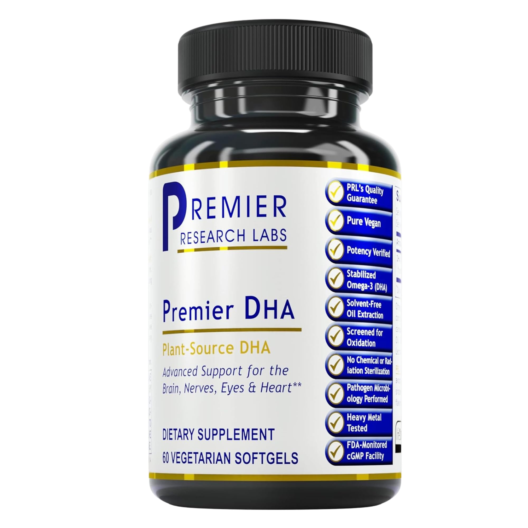 Premier Research Labs Premier DHA - Vegan DHA with Omega 3 Fatty Acids, Algae Based DHA for Women & Men, Natural DHA Supplement Suitable for Vegans- 60 Vegetarian Softgel Capsules Premier Research LabsAu supplements