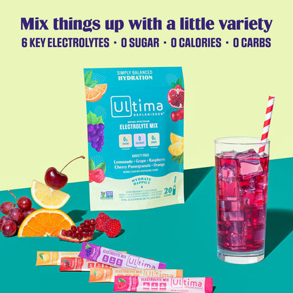 Ultima Replenisher Daily Electrolyte Drink Mix – Original Variety, 20 Stickpacks – Hydration Ultima ReplenisherUS supplements