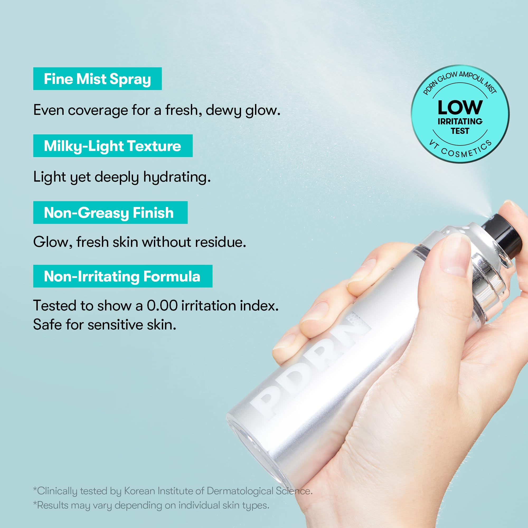 VT COSMETICS PDRN Glow Ampoule, PDRN Facial Mist, Deep Hydration Spray Serum, Vegan Skin Care, Light-weight Face Moisturizer, Plumping Effect, Fragrance-Free, Korean SkinCare (3.38 fl oz / 100 ml) VT COSMETICSAu supplements