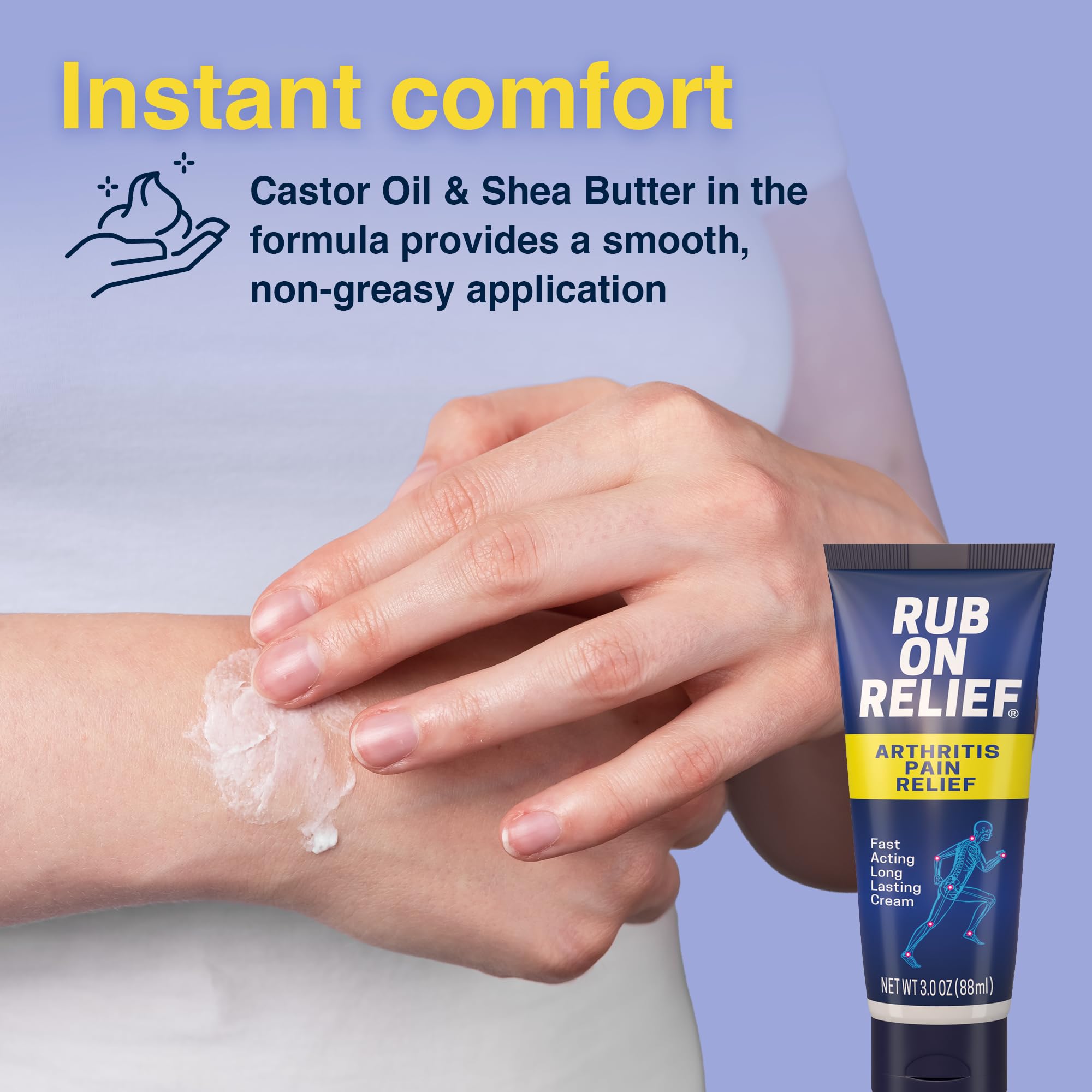 RUB ON RELIEF Arthritis Pain Relief Cream – 10-in-1 Non-Greasy Joints Pain Cream for Knees, Back, Neck, Hands, & Muscle Aches with Menthol, Camphor, Arnica, MSM & Turmeric Up to 8 Hours, 3oz (3 Pack) RUB ON RELIEFAu supplements