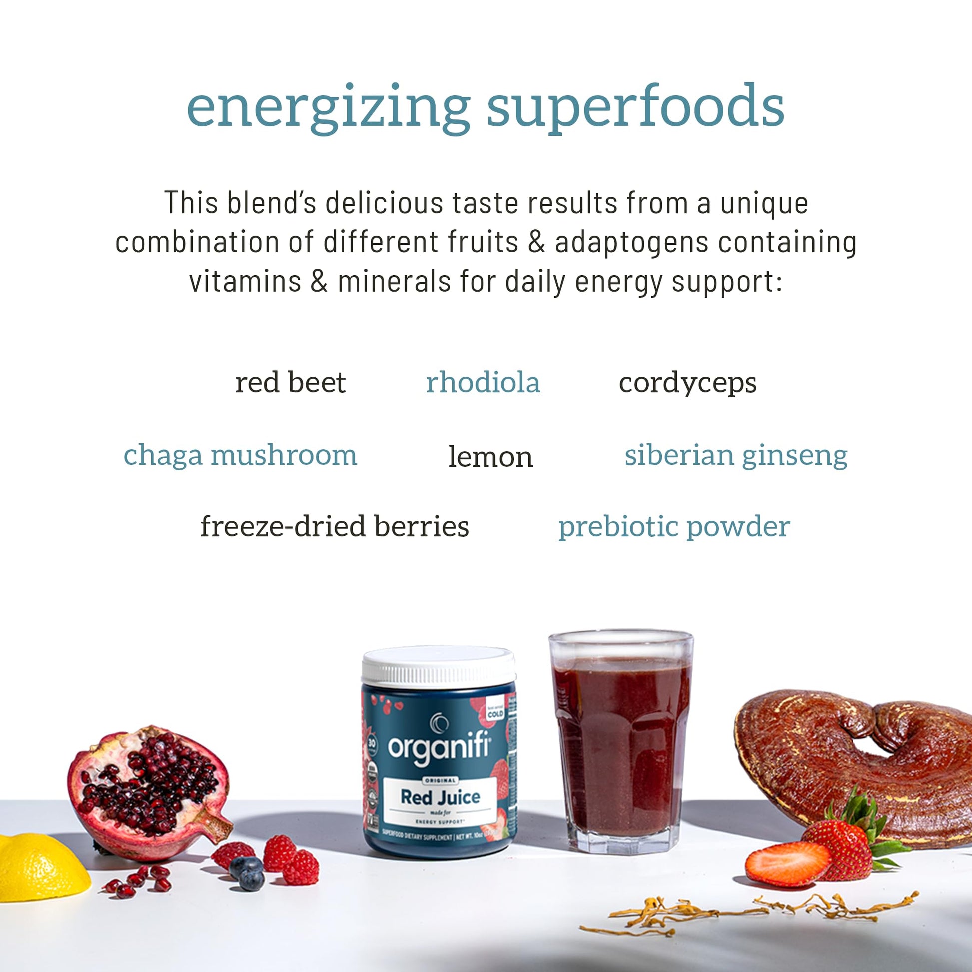 Organifi Red Juice - Vegan Energy Powder - Berry-Flavored Adaptogen Drink OrganifiUS supplements