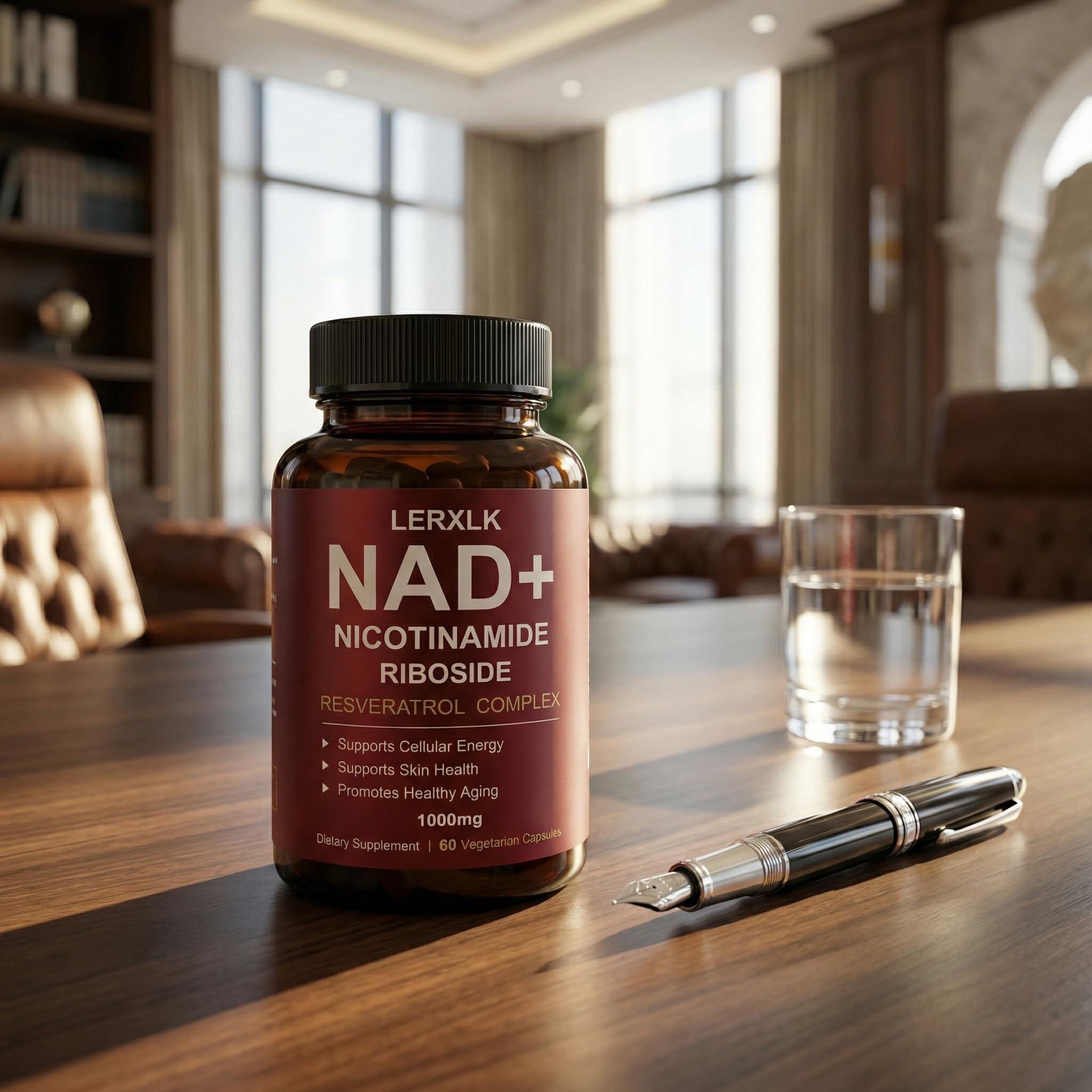 LERXLK NAD+ Supplement 1000mg – Liposomal Nicotinamide Riboside with Resveratrol, Advanced Cellular Energy & Healthy Aging Support, 60 Vegetarian Capsules LERXLKAu supplements