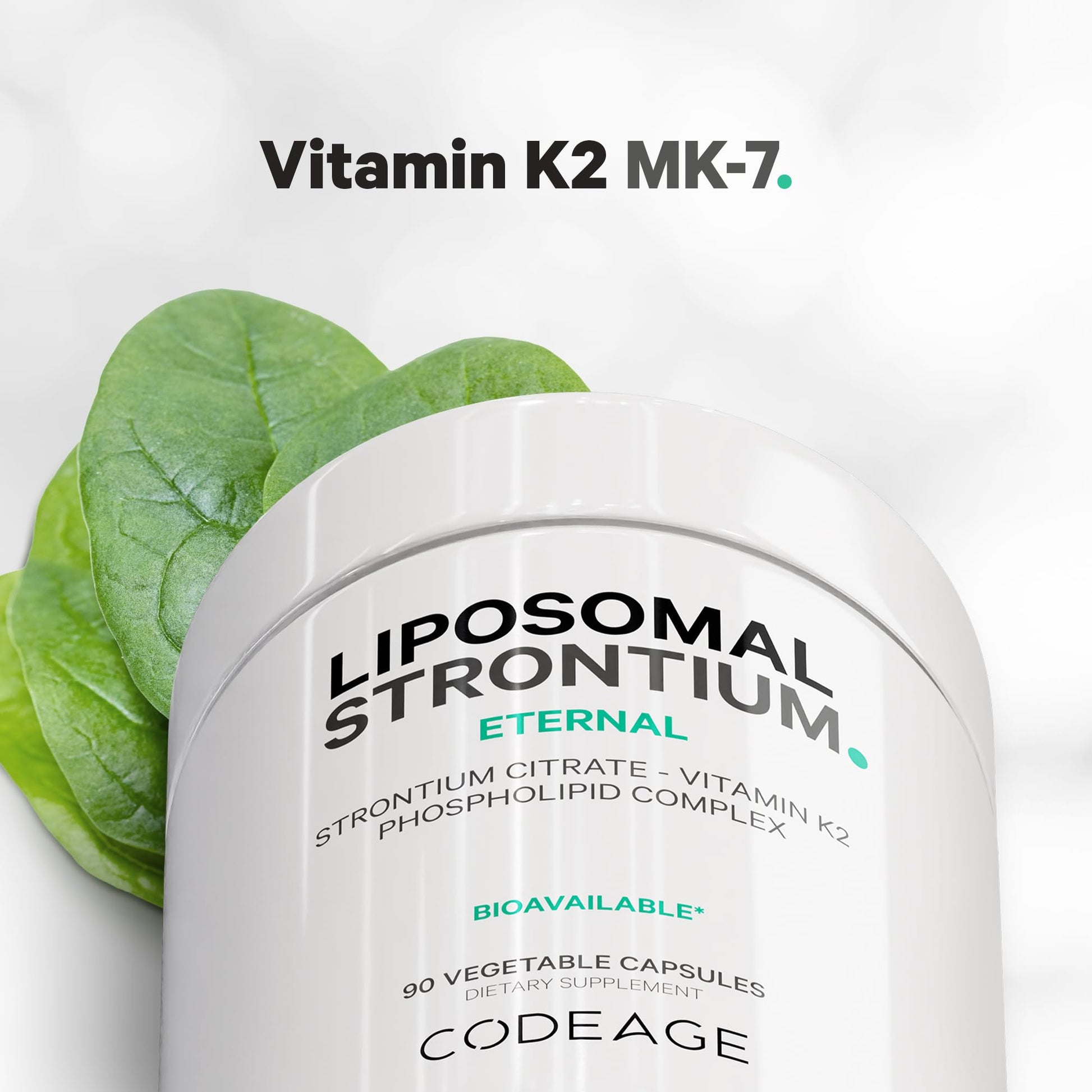 Codeage Liposomal Strontium Supplement - Strontium Citrate, Vitamin K2 MK-7, Liposomal Delivery, Non-GMO, Gluten-Free - 90 Capsules CodeageAu supplements