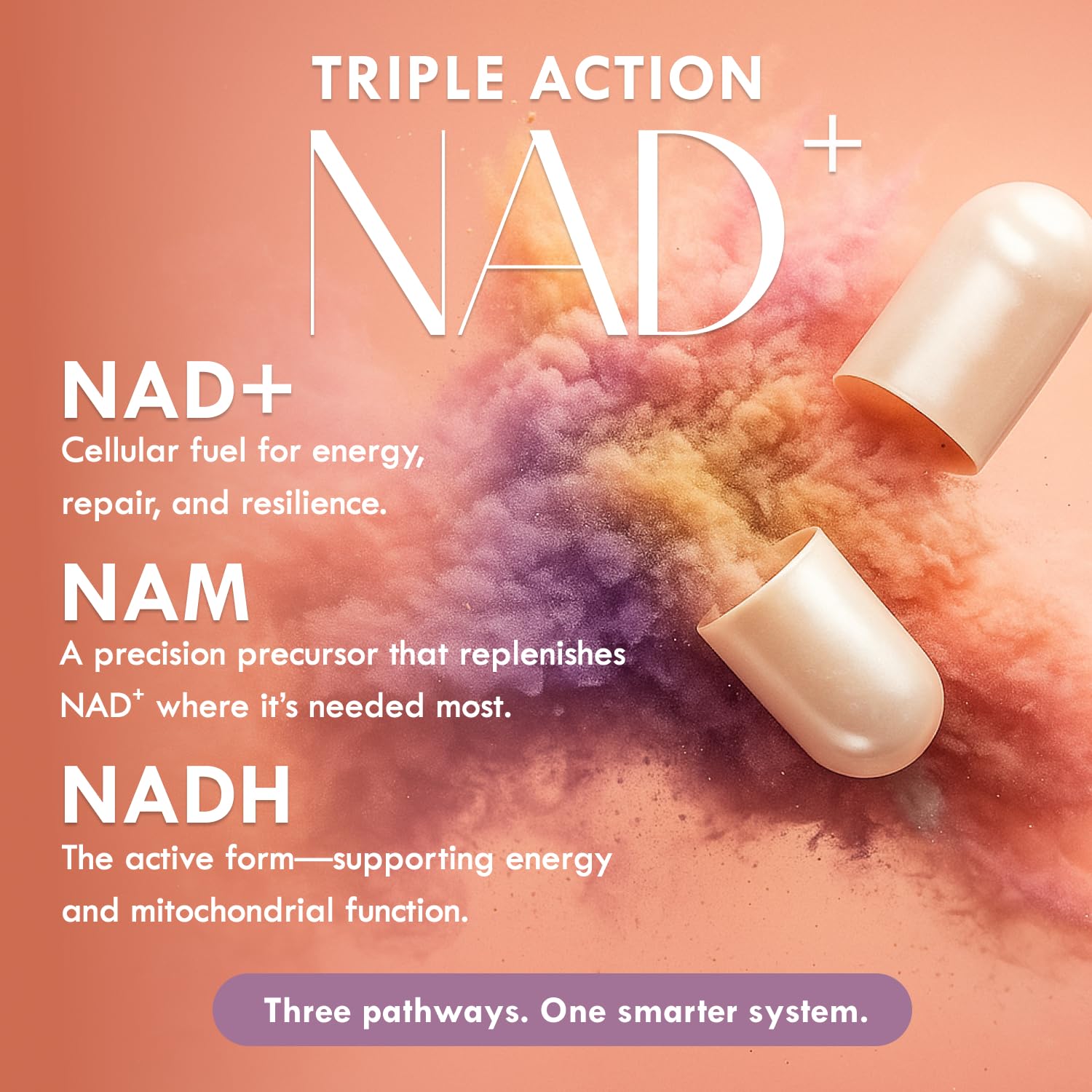 Cell Theory NAD+ Supplement – Triple Action Liposomal NAD+ & NADH Formula for Cellular Energy, Mitochondrial Support, and Longevity, Developed by Dr. Halland, 60 Capsules (30-Day Supply) Cell TheoryAu supplements