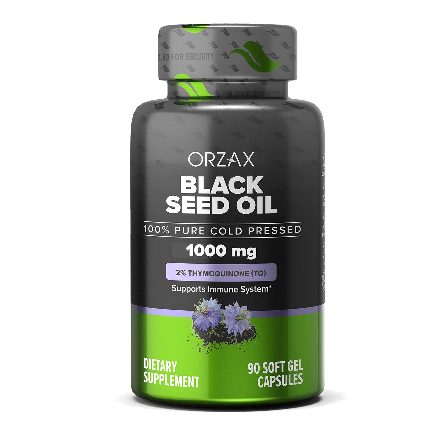 ORZAX Black Seed Oil Organic Cold Pressed Capsules with 2% Thymoquinone ORZAXUS supplements