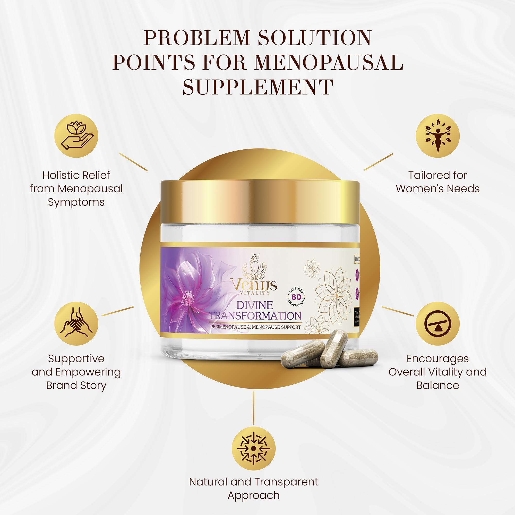 Menopause Supplements for Women - Female Hormone Balance & Immune Support - Mood Swings & Restful Sleep - Valerian Root & Saw Palmetto - Black Cohosh for Menopause Hot Flashes Relief - 60 Capsules Venus VitalityAu supplements