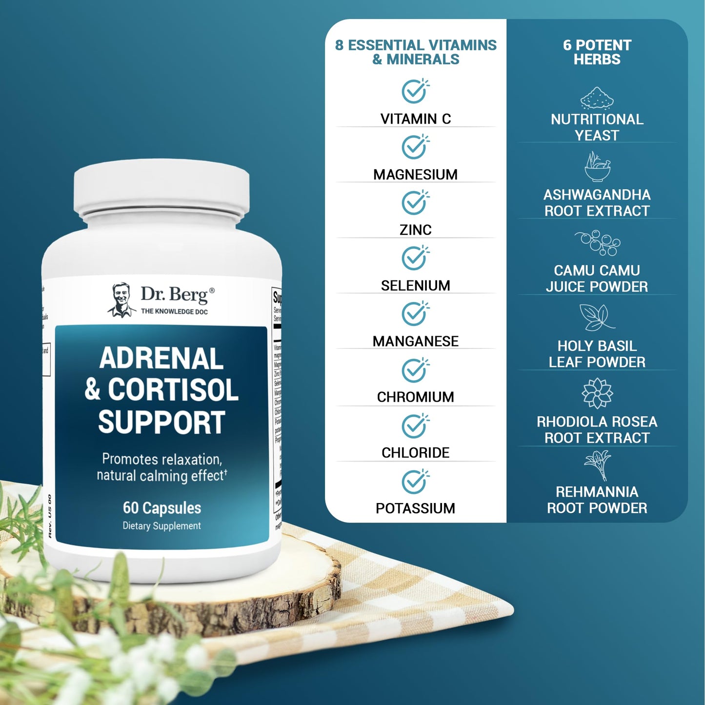 Dr. Berg Adrenal & Cortisol Supplement New Formula - Adrenal Supplement & Cortisol Dr. Berg NutritionalsUS supplements