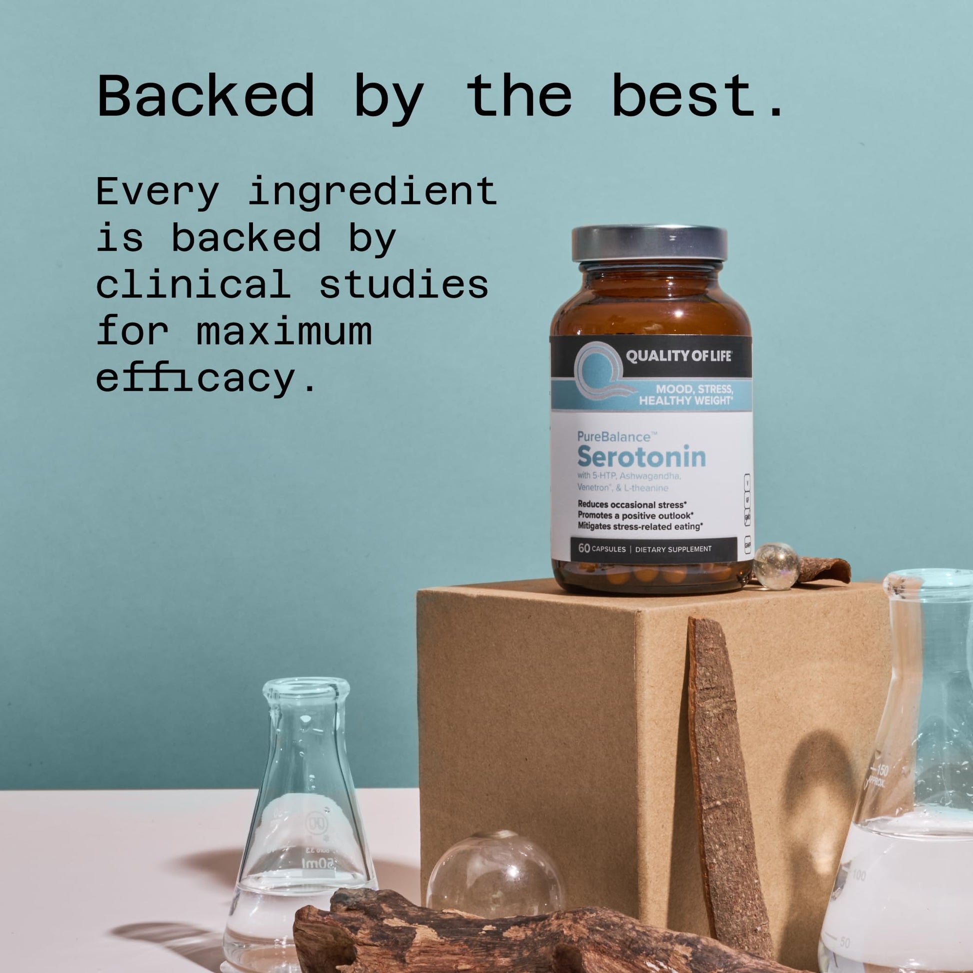Quality of Life Pure Balance Serotonin Premium–Helps Boost Serotonin & Cortisol Levels - Includes 5-HTP, Venetron, Sensoril, Vitamin D3 & L-Theanine–60 Capsules Quality of LifeAu supplements