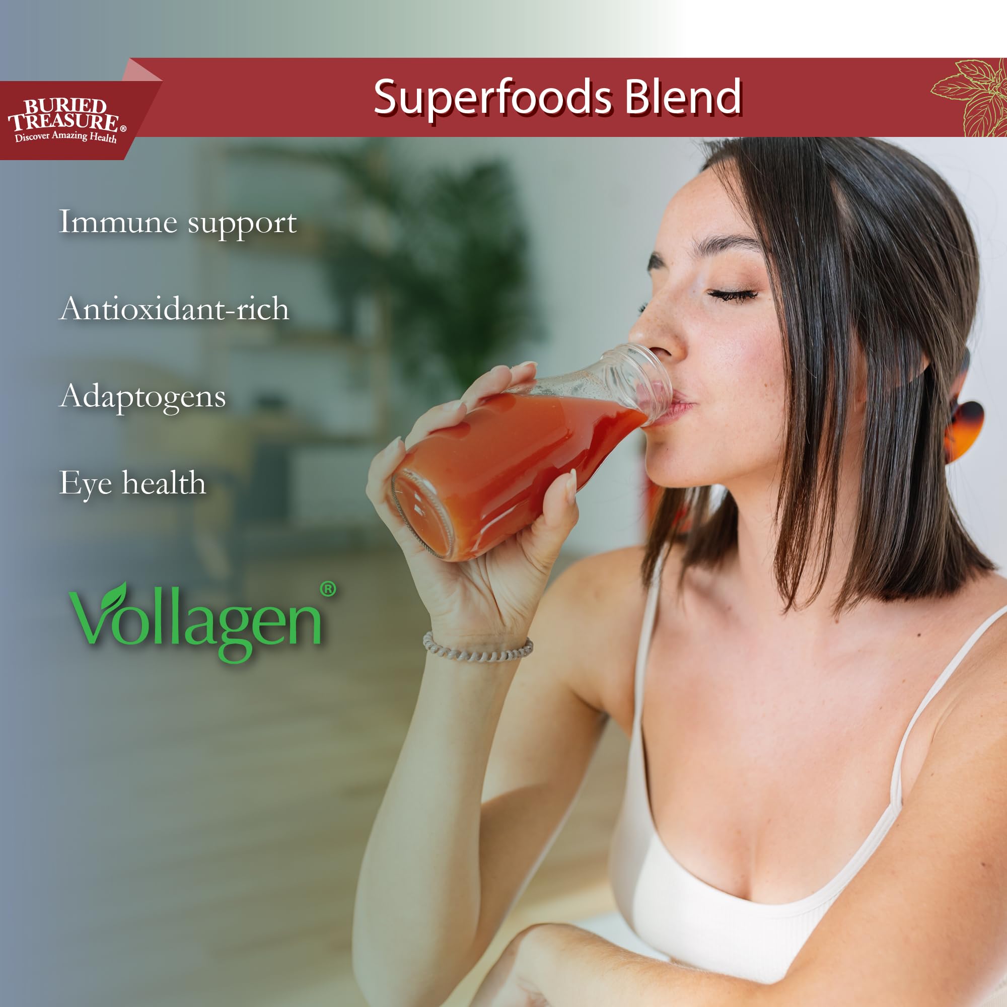 Buried Treasure Red20 Fusion Superfood Blend – Acai, Beets, Blueberry, Fiber, Adaptogens, Lutein, Vegan Vollagen, Natural Energy, Digestion, Eye Health & Wellness Support, 32oz Liquid Buried TreasureAu supplements