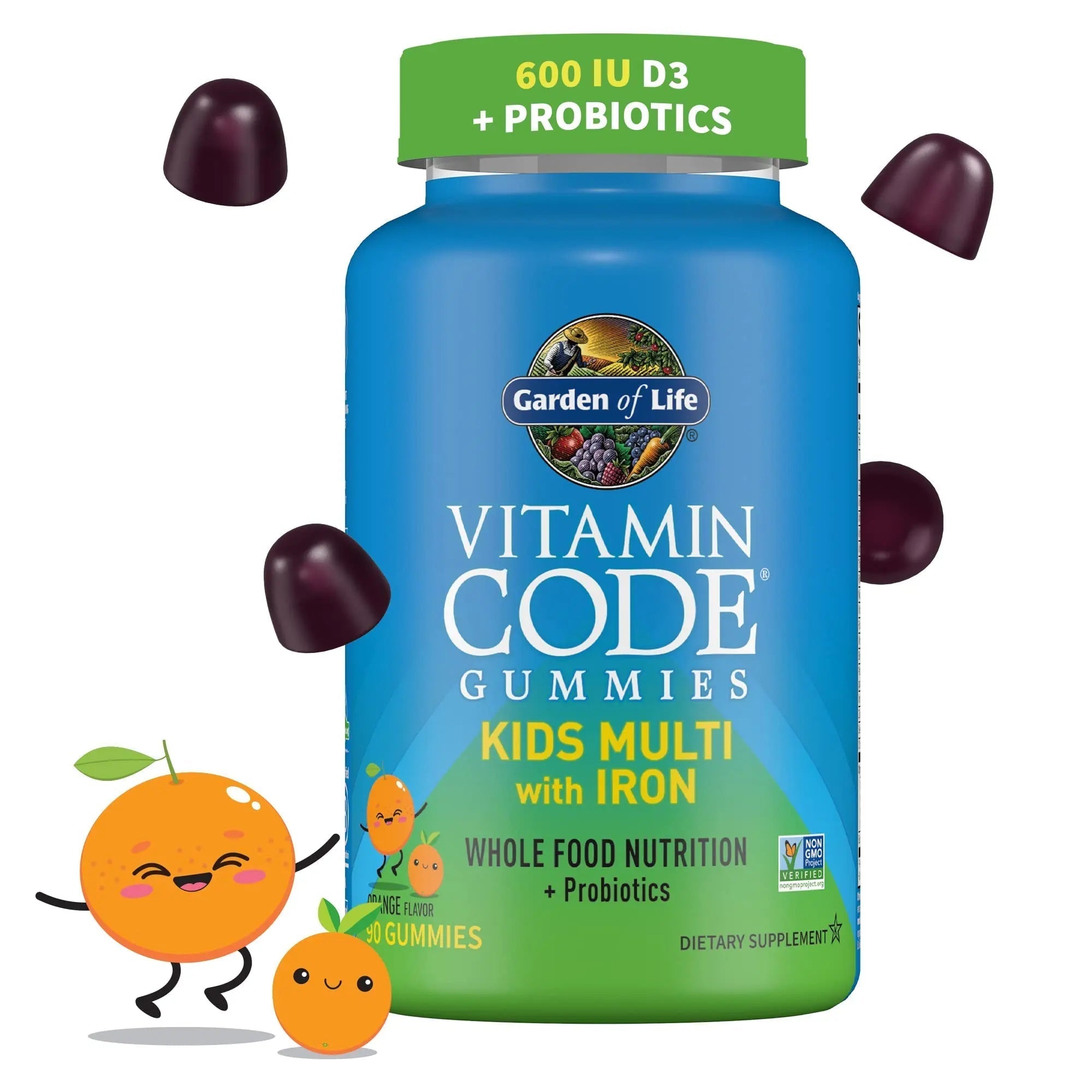 Kids Multivitamin Gummy with Iron + Probiotics for Immune Health & Digestion: Vitamins D, C, E, B, Zinc for Energy & Development, Vitamin Code Garden of LifeAu supplements