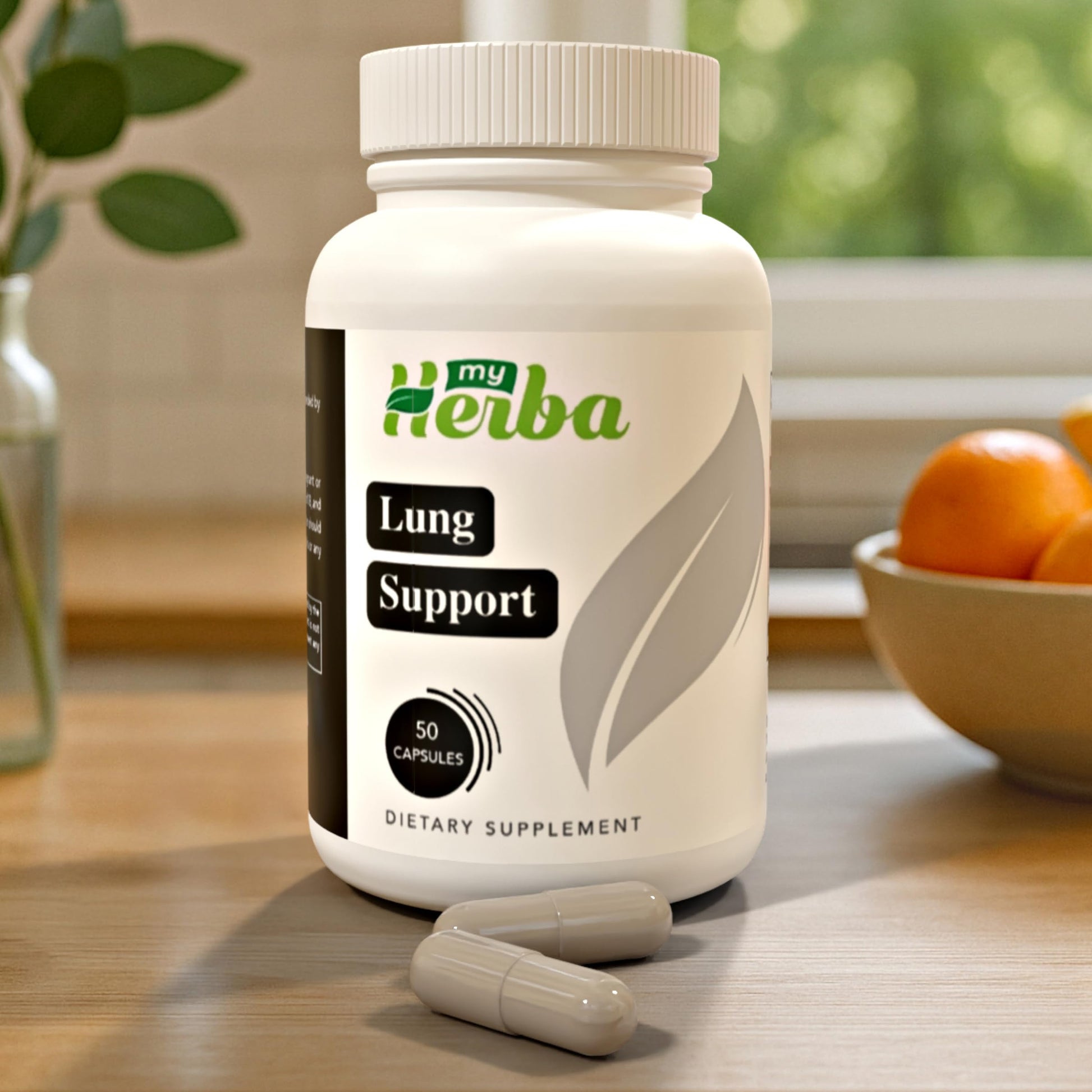 MyHerba Lung Support Supplement - Vegan Formula with Marshmallow Root, Chlorella, Ginkgo Biloba Leaf, Irish Sea Moss & PAU D’Arco - Deep Lung Cleanse, Detox and Immune Support for Adults, 50 Capsules MyHerbaAu supplements