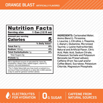 Optimum Nutrition Amino Energy Sparkling Hydration Drink, Electrolytes, Caffeine, Amino Optimum NutritionUS supplements
