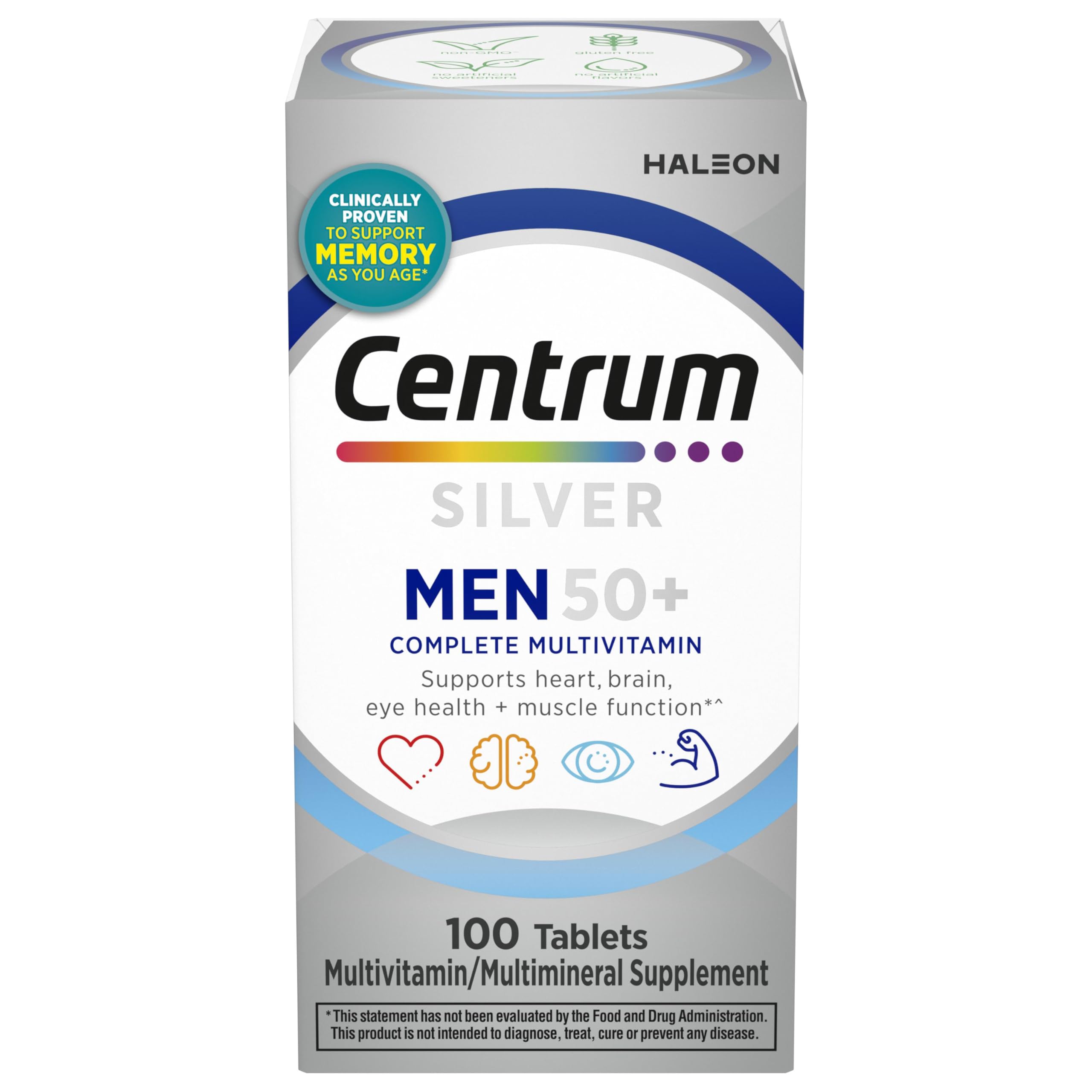 Centrum Silver Multivitamin for Men 50 Plus, Multimineral Supplement, Vitamin D3, B-Vitamins and Zinc, Gluten Free, Non-GMO Ingredients, Supports Memory CentrumAu supplements