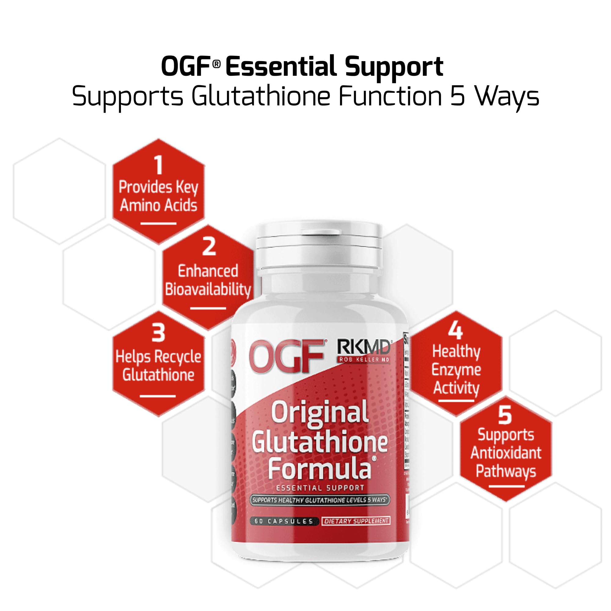 Original Glutathione Formula Essential Support, RobKellerMD, Advanced Antioxidant Formula, Helps Body Produce Glutathione Naturally for Detox, Immune Health, Mental Clarity, & Daily Wellness, 60 caps Rob Keller MDAu supplements