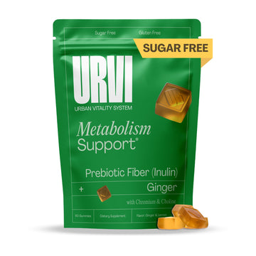 URVI® Metabolism Support Gummies 4-in-1 – Chromium Picolinate, Choline, Inulin & Ginger Extract - Prebiotic Fiber & Minerals – Gut Health & Digestive Support – Sugar-Free – Ginger-Lemon Flavor, 60pcs URVIAu supplements