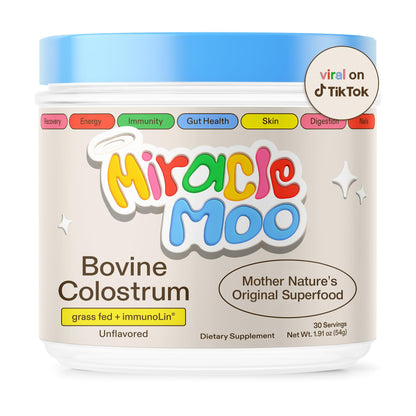 Colostrum Supplement for Gut Health, Hair Growth, Beauty and Immune Support Miracle MooUS supplements
