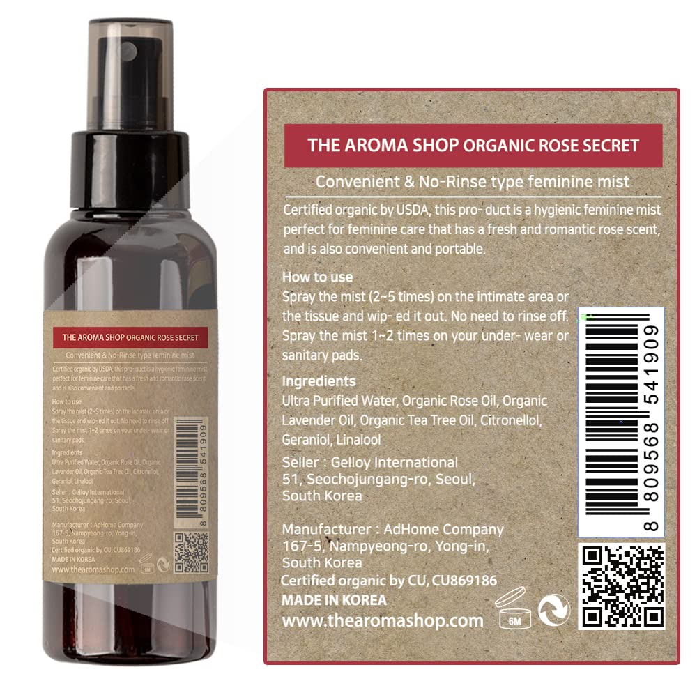 [USDA] TheAromaShop Organic Rose Secret- Natural feminine Spray,Intimate Care The Aroma ShopAu supplements