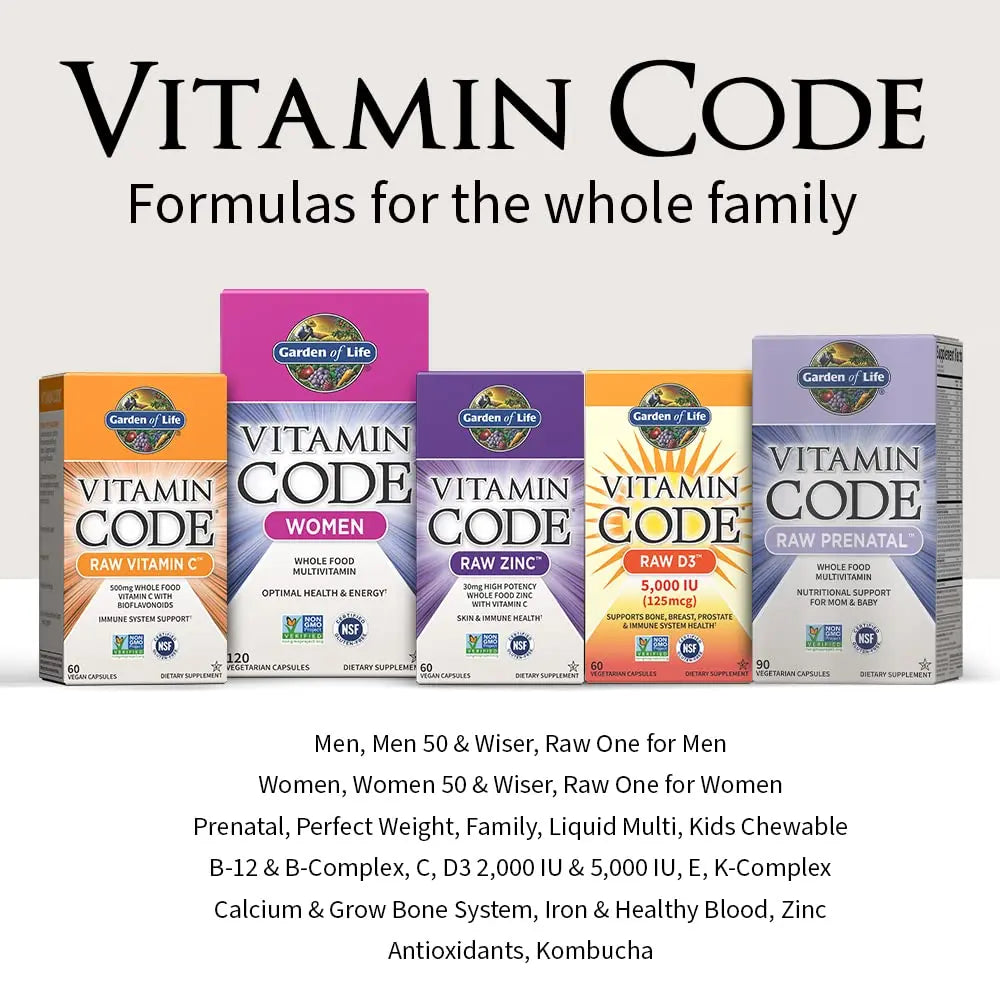 Garden of Life Multivitamin for Women, Men & Kids Age 6 and up, Vitamin Code Family Multi - 120 Vegetarian Capsules, Whole Food Vitamins Garden of LifeAu supplements