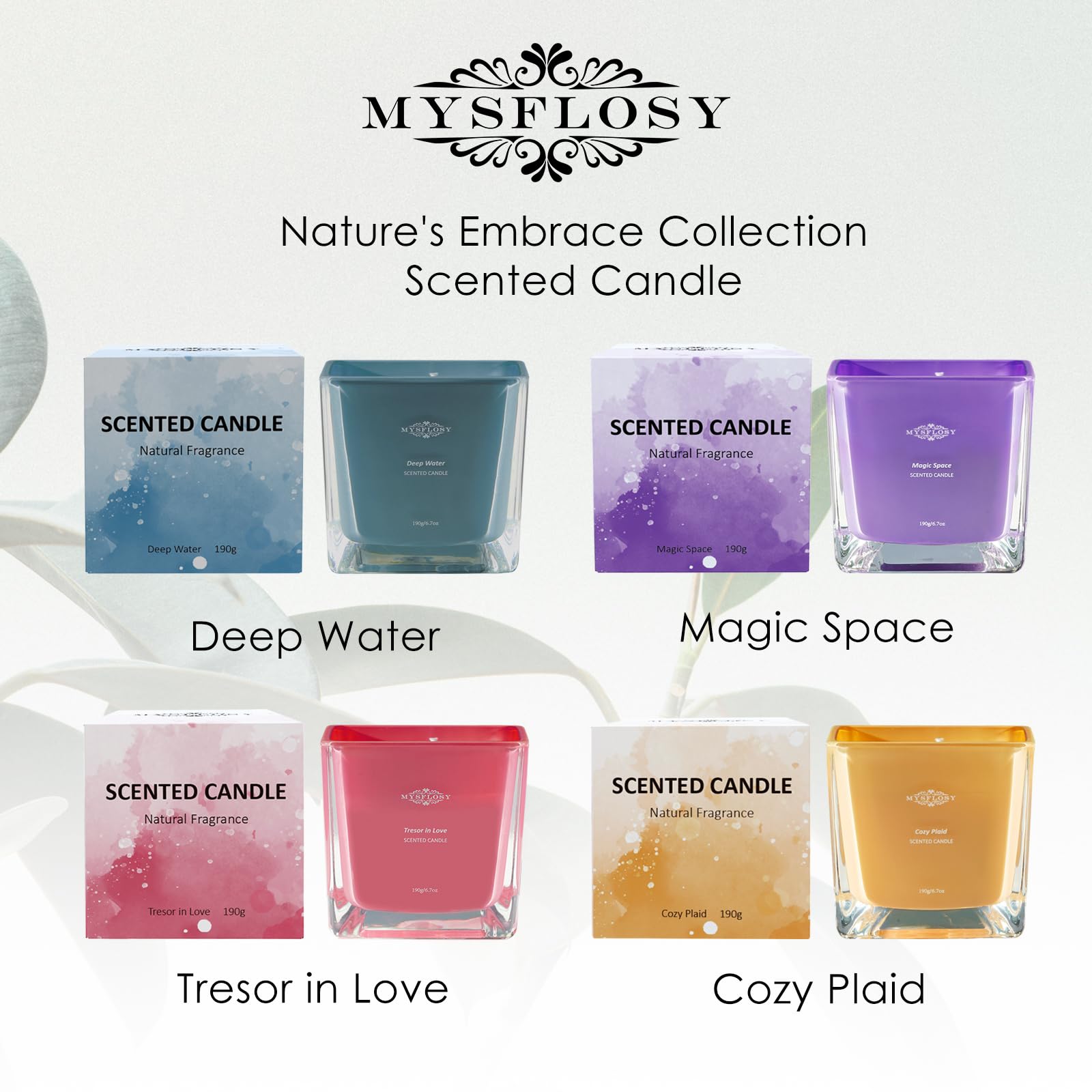 Mysflosy Soy Aromatherapy Candle, 40 Hour Burn time, Scented Candles with Floral and Fruity Scents MysflosyAu supplements