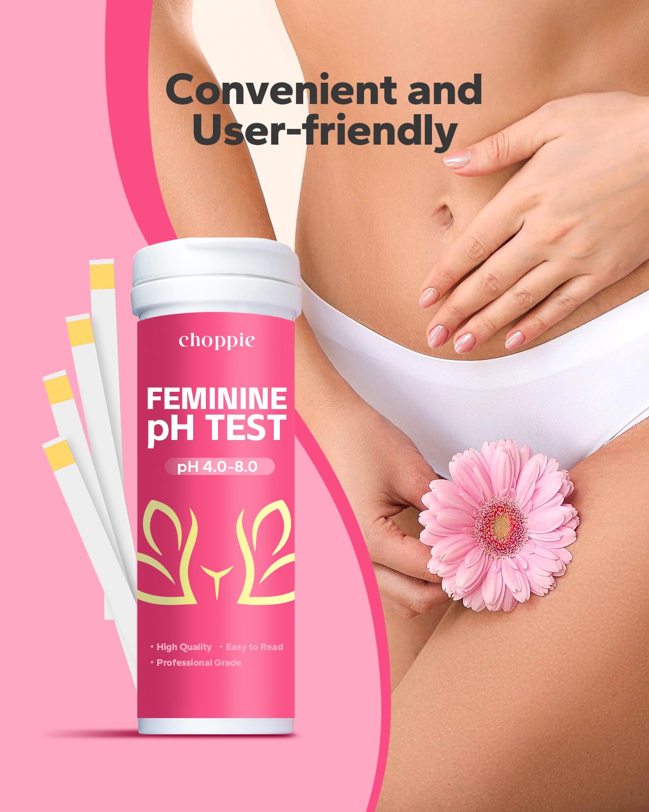 Choppie Vaginal Health pH Test Strips (50 Strips), pH Balance Test Strips for Women, Vaginal pH Test Strips ChoppieAu supplements