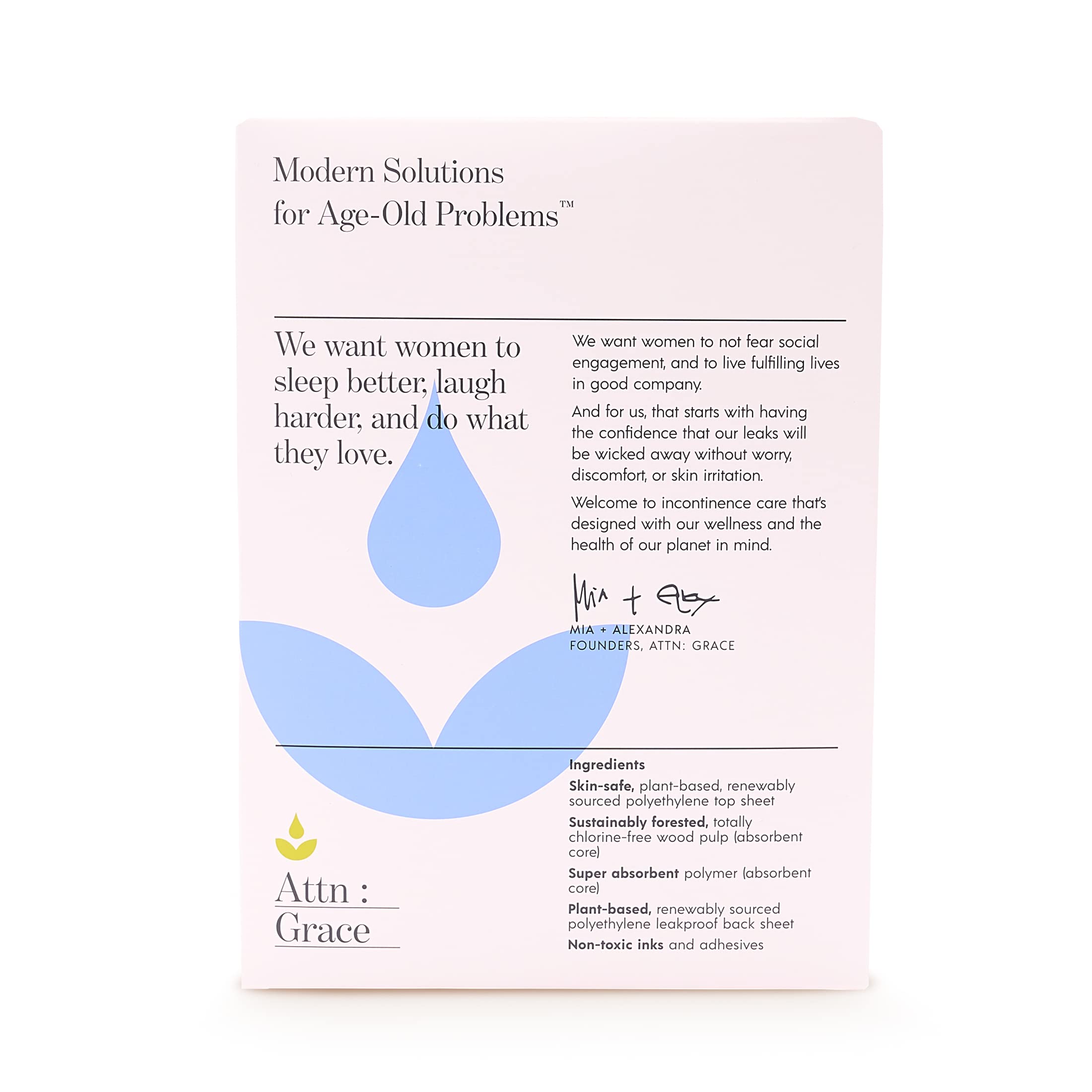 Attn: Grace Panty Liners for Women - 46 Liners – for Light Urinary Incontinence, Bladder Leakage ATTN : GRACEAu supplements