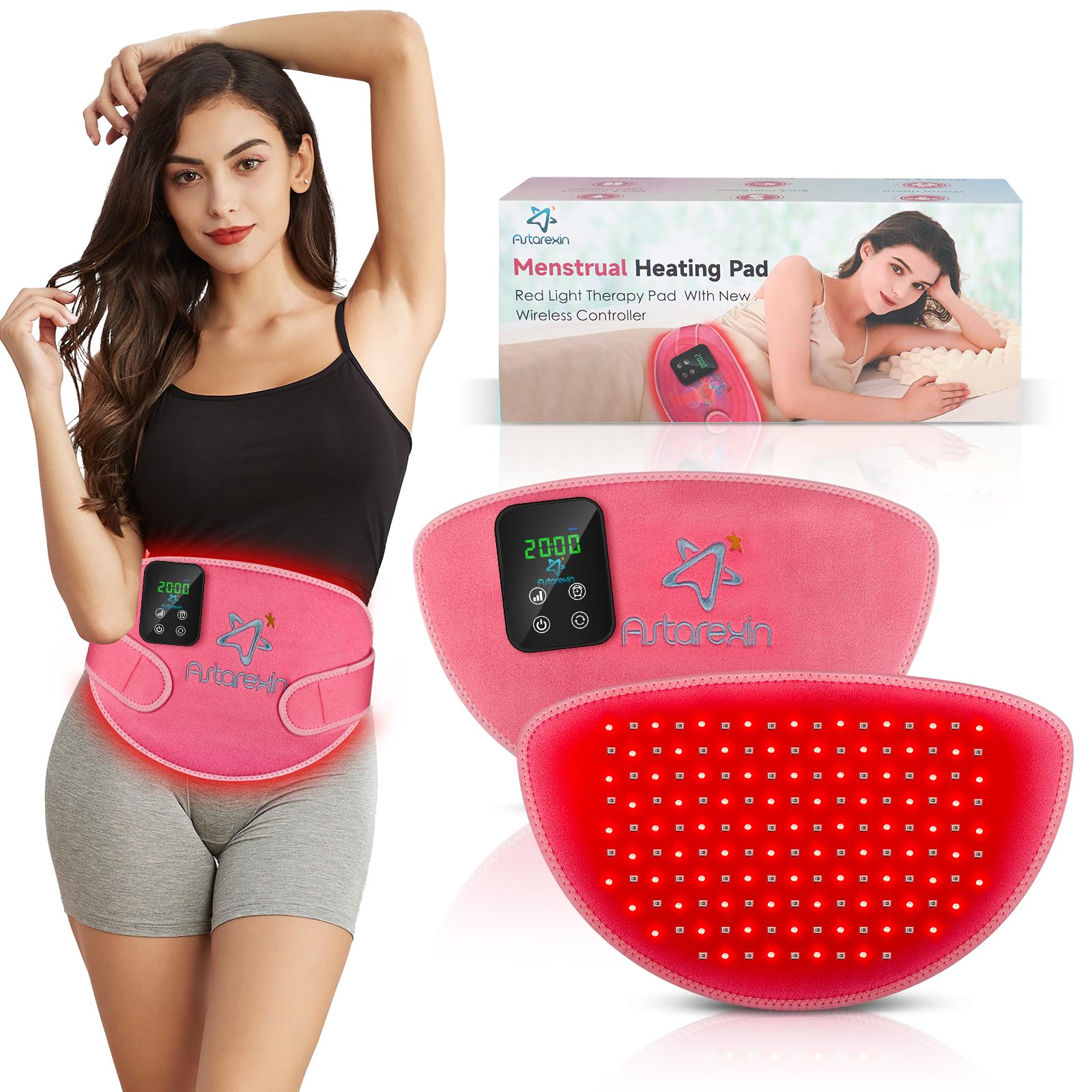 Red Light Therapy Belt Pad: Near Infrared Lamp Pain Relief 156 LEDs Wrap Body Heating Pads AstarexinAu supplements