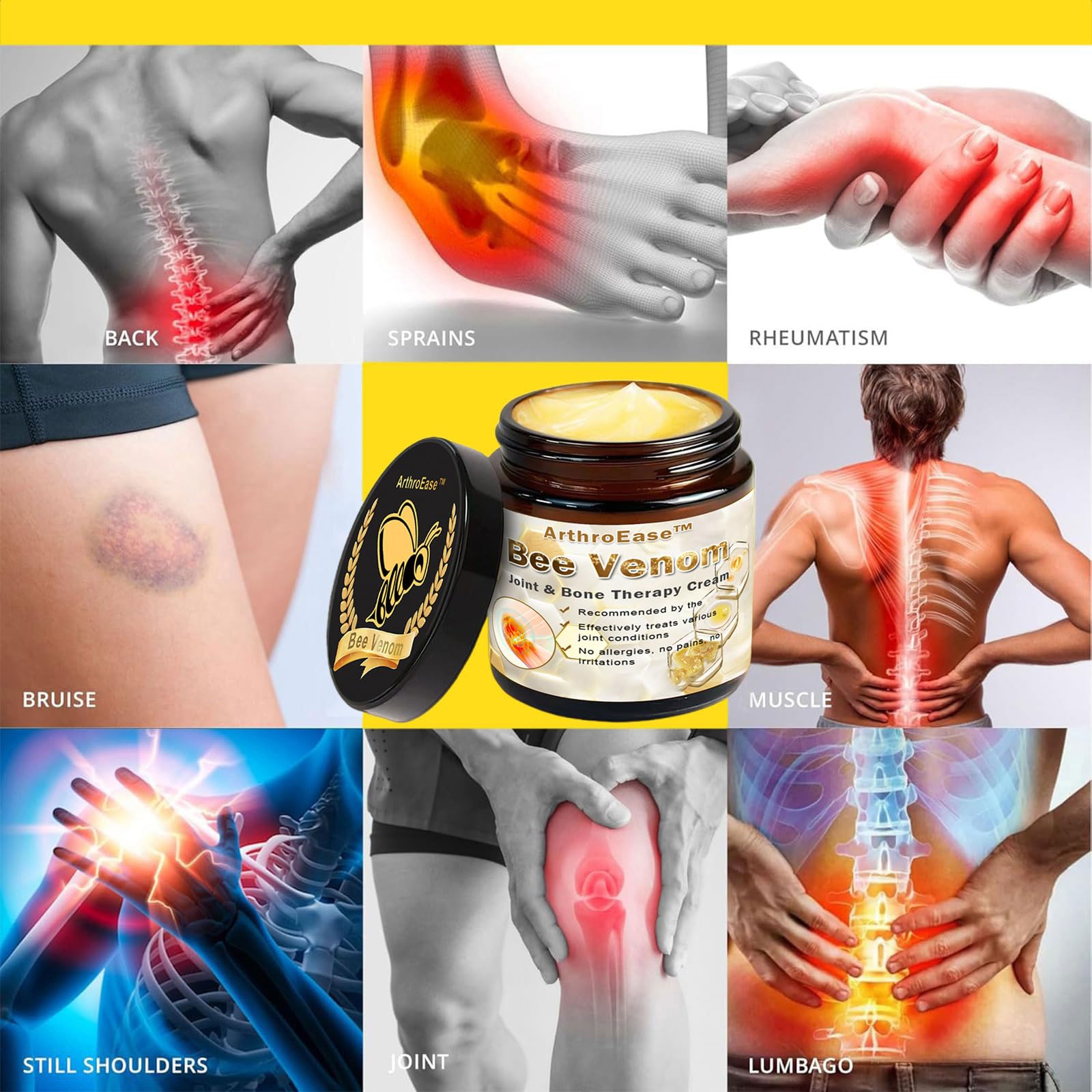 ArthroEase Bee Venom Joint and Bone Cream,ArthroEase Bee Venom Cream,Bee Venom Joint Gel,Effectively Relieve Joint discomfort (2) ADFIREAu supplements