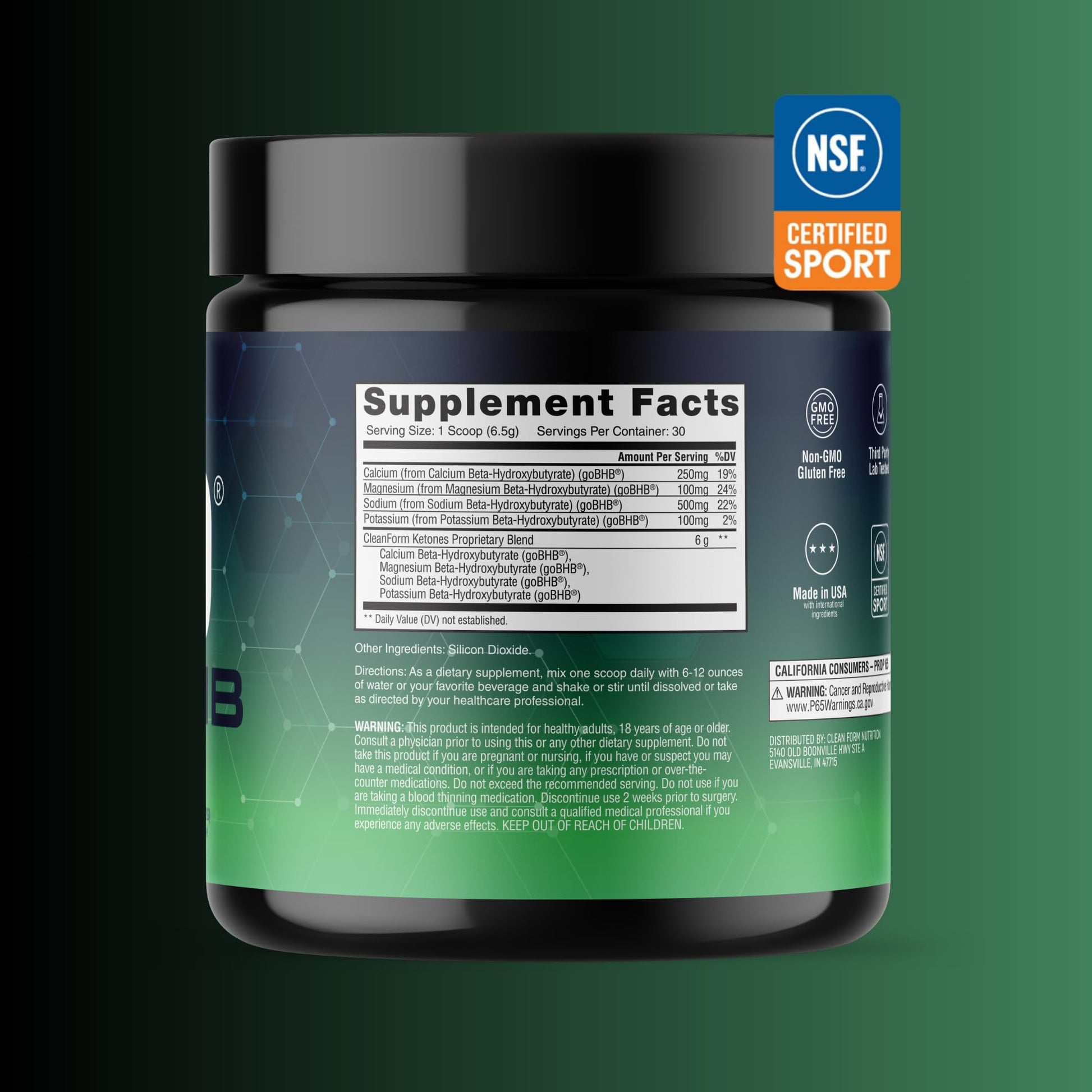 CleanForm Nutrition goBHB® Clean Energy Powder | NSF Sport Certified | Cellular Fuel with BHB Salts | Enhances Endurance, Mental Clarity, Hydration & Recovery | No Caffeine or Sugar | Neutral Flavor CleanForm NutritionAu supplements