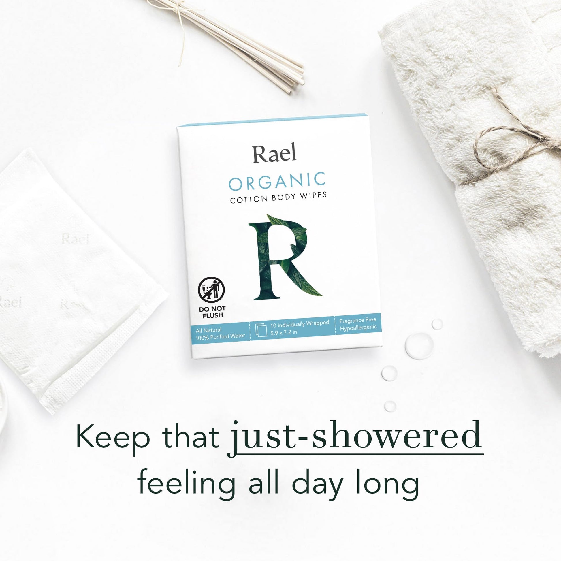 Rael Body Wipes, Organic Cotton Wipes for Women - Unscented Body Wipes, Individually Wrapped RaelAu supplements