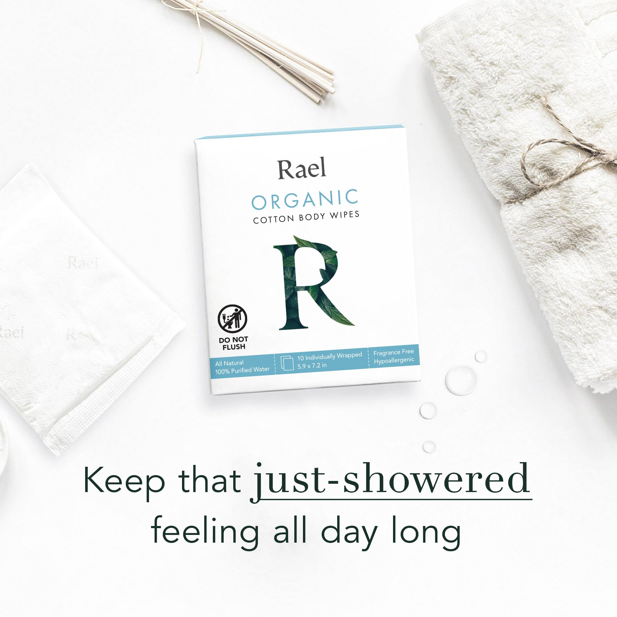 Rael Body Wipes, Organic Cotton Wipes for Women - Unscented Body Wipes, Individually Wrapped RaelAu supplements