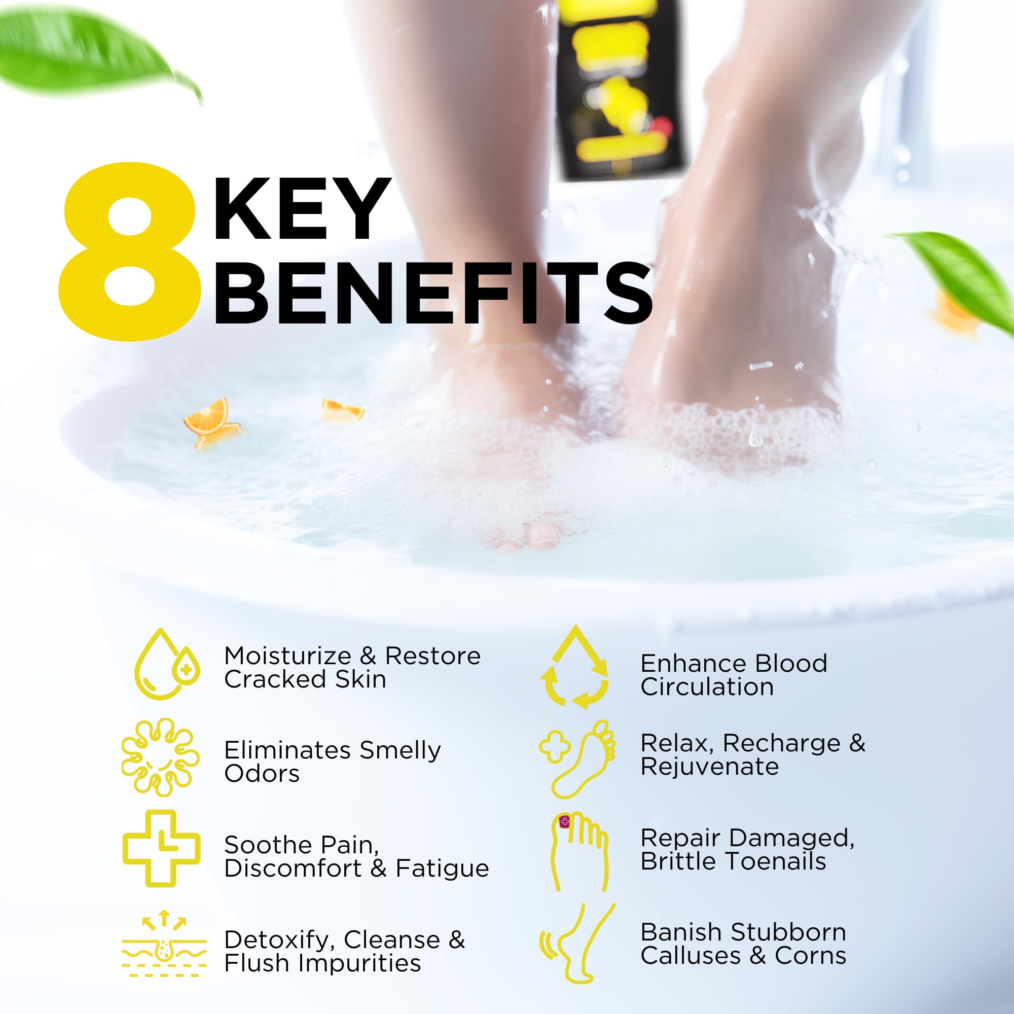 Citrus Detox Foot Soak with Epsom Salt - for Foot Callus, Immune Boost, Damaged Toenail DAILY REMEDYUS supplements
