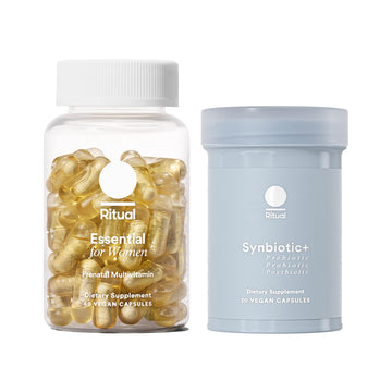 Ritual Prenatal Multivitamin and Gut Duo Supplements with Prenatal Vitamins and Synbiotic+: 3-in-1 Probiotic, Prebiotic, Postbiotic, Supports Pregnancy, and Gut Health, 30 Day Supply RitualUS supplements