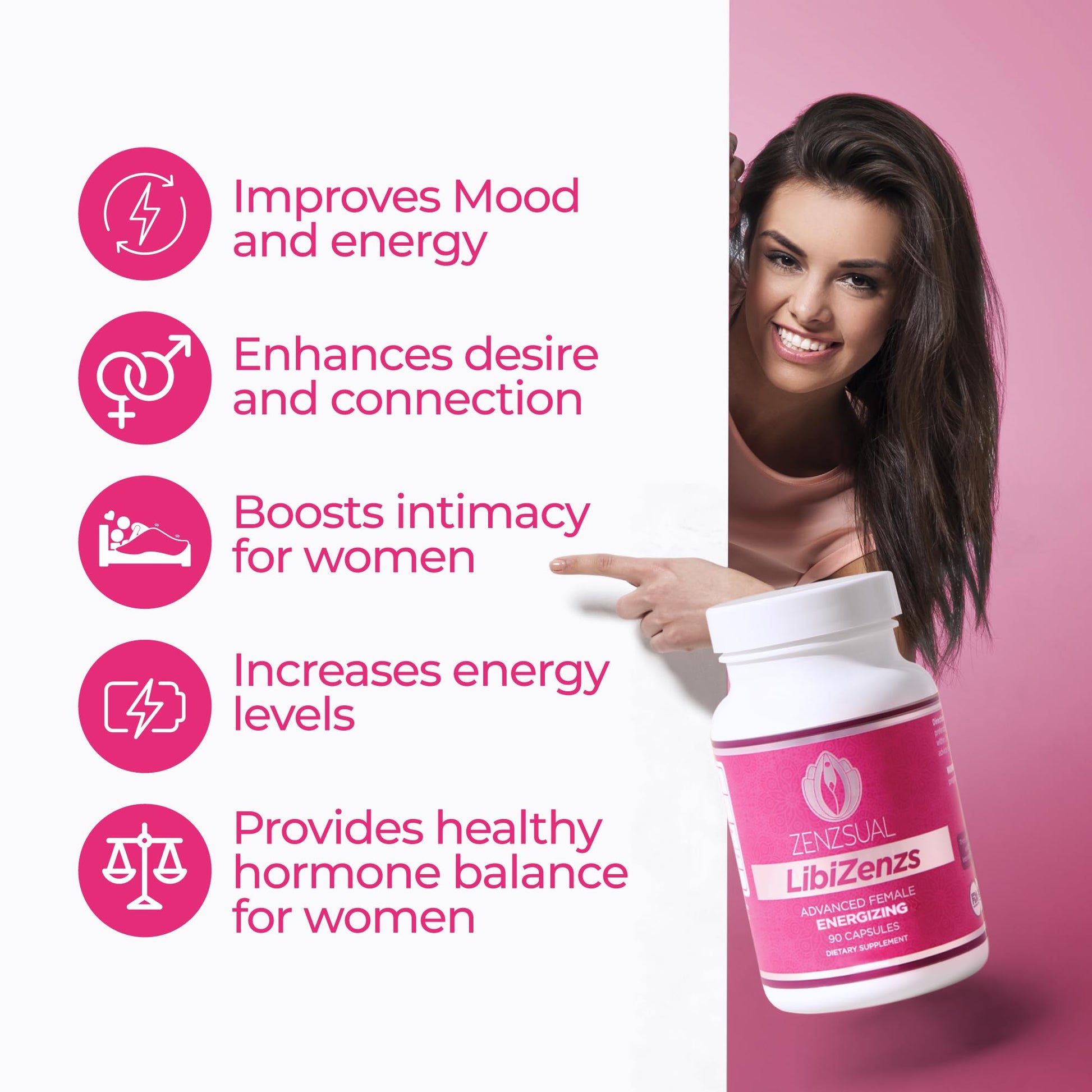 ZENZSUAL Libizenzs – Plant-Based Energy Support Supplement for Women – Caffeine-Free with Maca Root, Ashwagandha & Ginseng – Supports Daily Stamina, Focus & Well-Being – 90 Vegan Capsules ZENZSUALAu supplements