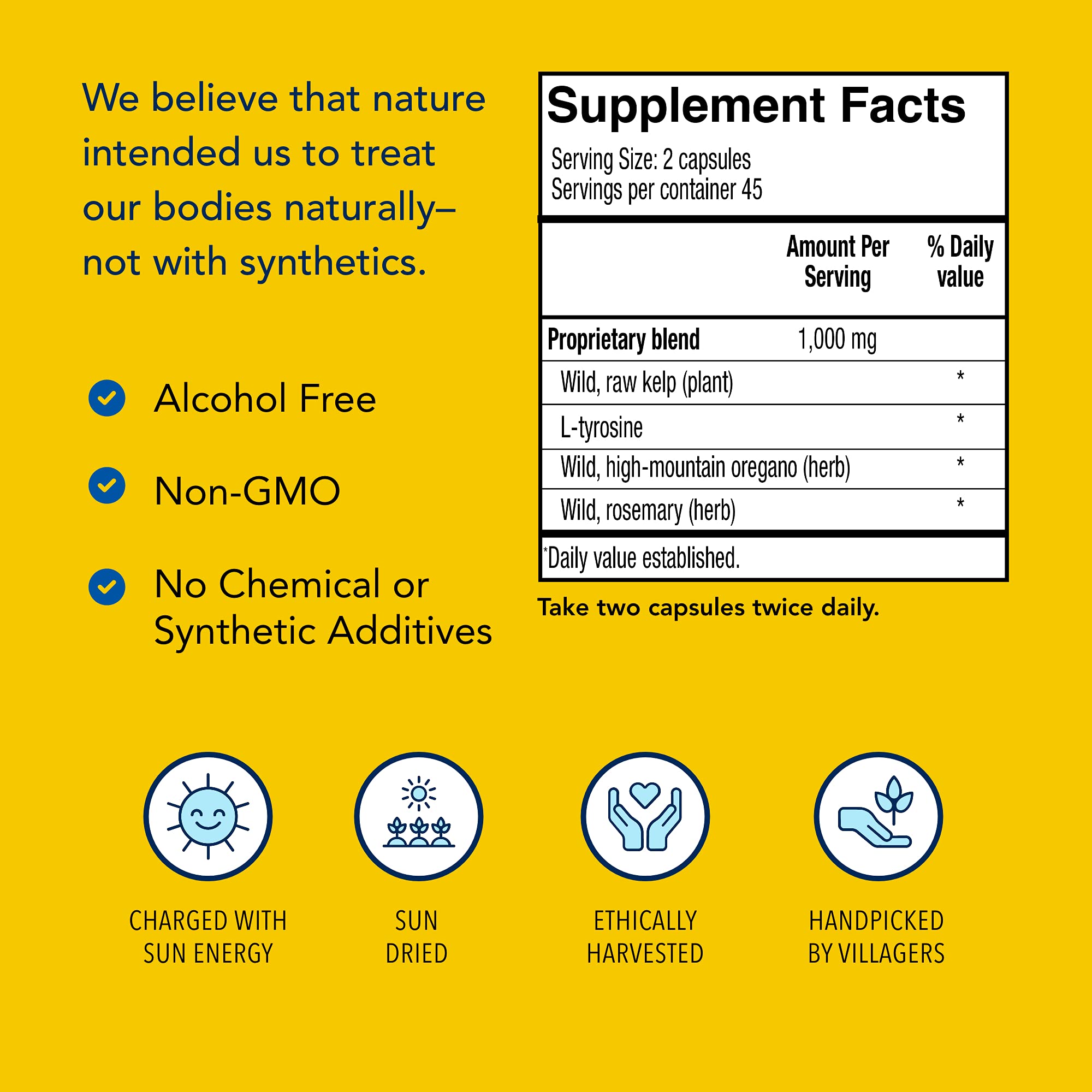 NORTH AMERICAN HERB & SPICE Thyroset - 90 Capsules - Wild Kelp & Herbs Blend - Healthy Thyroid Support - Contains Trace Minerals, Natural Iodine, Antioxidants & Amino Acids - 45 Servings NORTH AMERICAN HERB & SPICEAu supplements