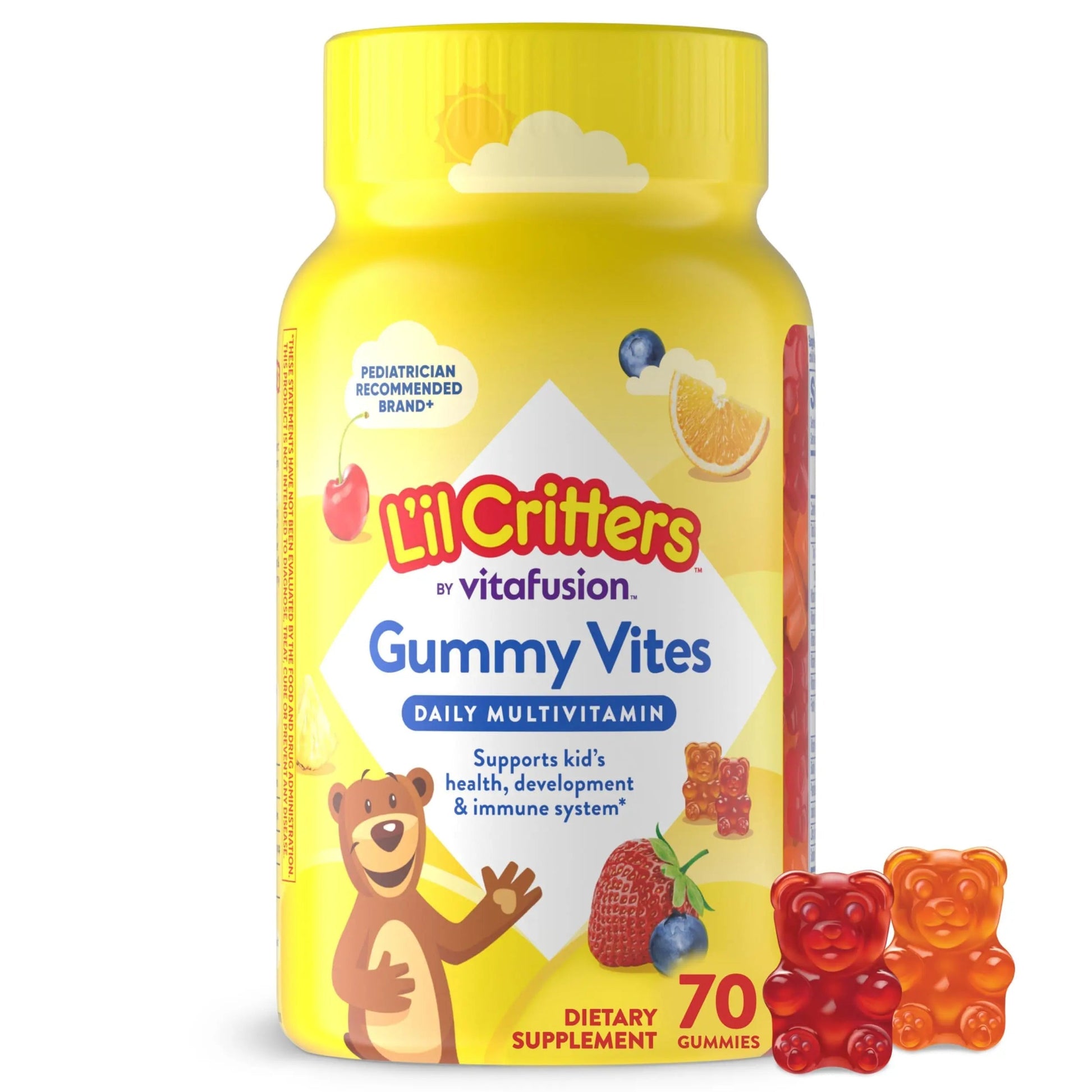 L’il Critters Gummy Vites Daily Gummy Multivitamin for Kids, Vitamin C, D3 for Immune Support Cherry, Strawberry, Orange Lil CrittersAu supplements