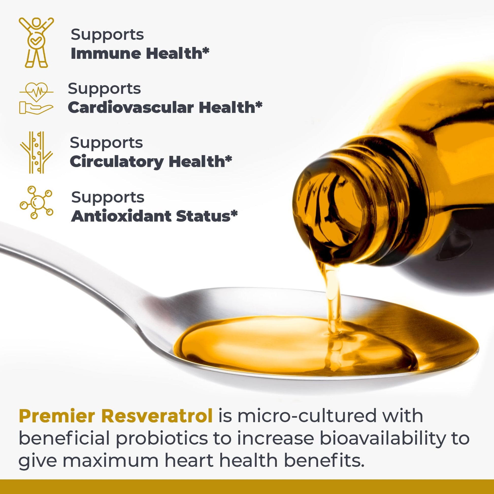 Premier Research Labs Resveratrol - Resveratrol Liquid Supplement, Trans Resveratrol, Antioxidant Support for Heart Health & Blood Flow, Aging Support, 180 mg Per Teaspoon - 8 Fl Oz Premier Research LabsAu supplements