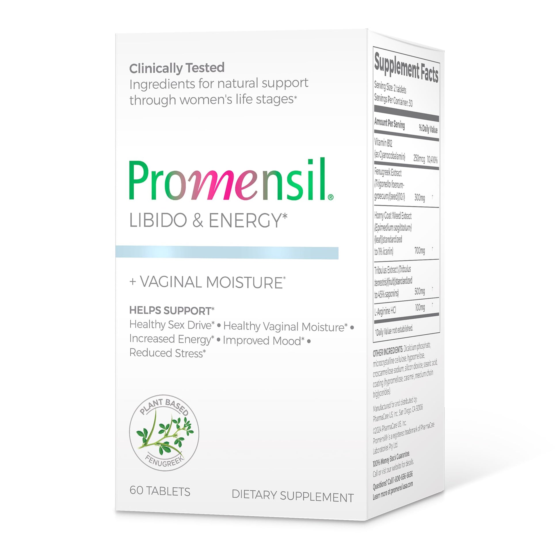 Promensil Libido & Energy - Libido Booster for Women, Sexual Health Support for Women with Low Estrogen, Fenugreek, Horny Goat Weed & Vitamins for Menopause, Clinically Proven - 30 Day Supply PromensilAu supplements