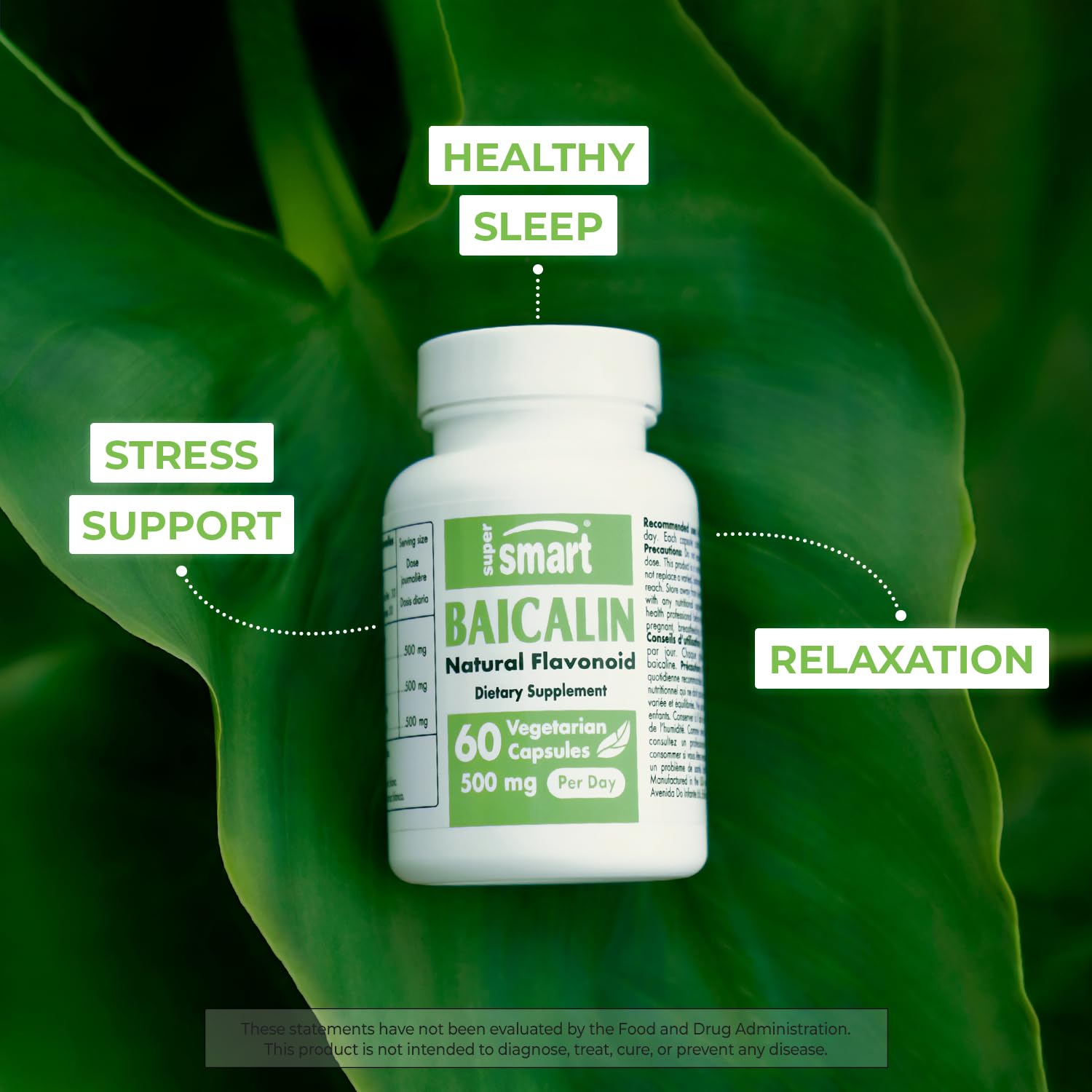 Supersmart - 90% Baicalin 500mg per Day (Scutellaria Baicalensis) - Chinese Skullcap SupersmartUS supplements